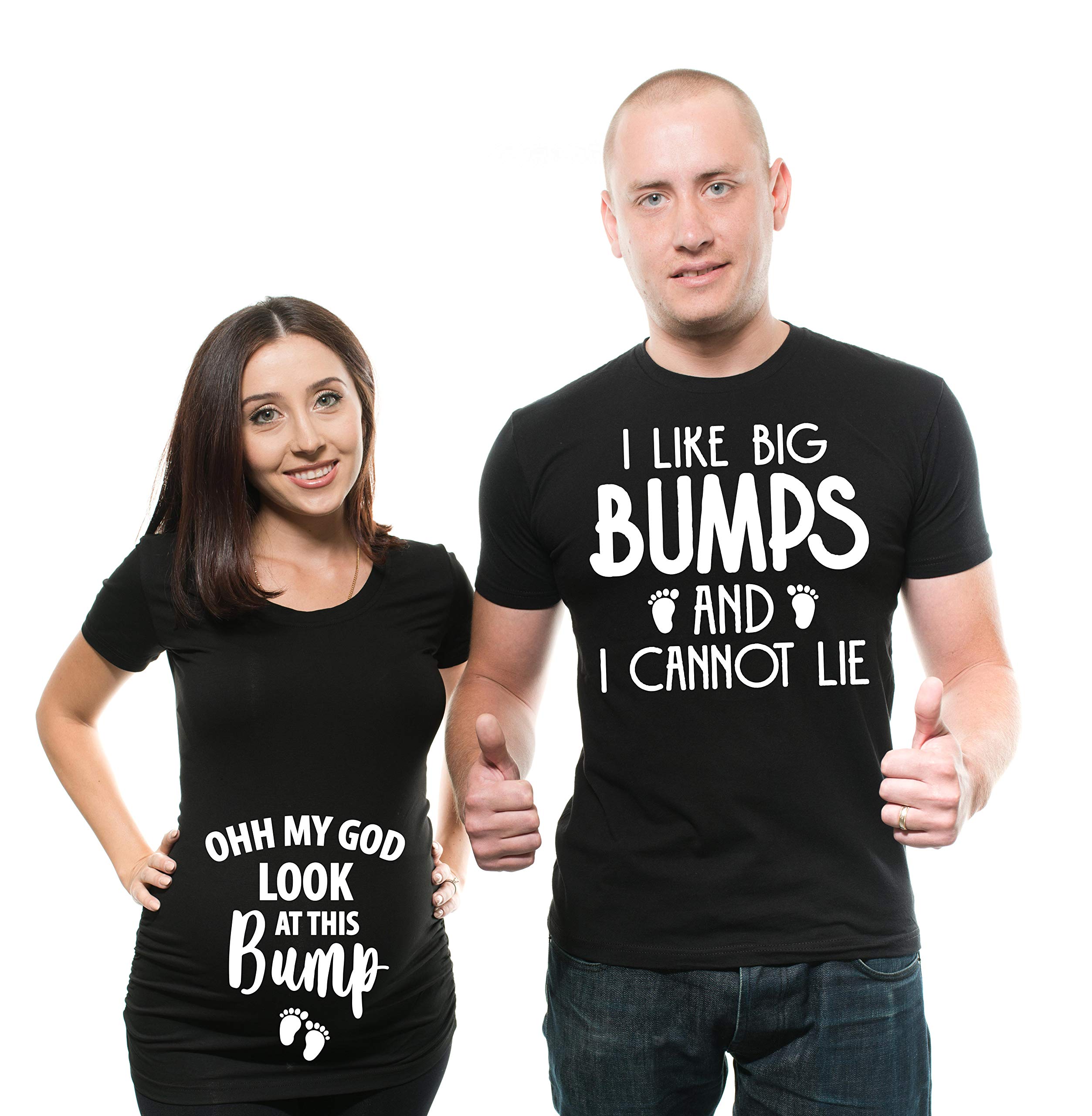 Funny Maternity T-Shirt for Women - Big Bumps Pregnancy Announcement Top | Matching Couple Shirts | Perfect for Gender Reveal & Baby Shower Gifts