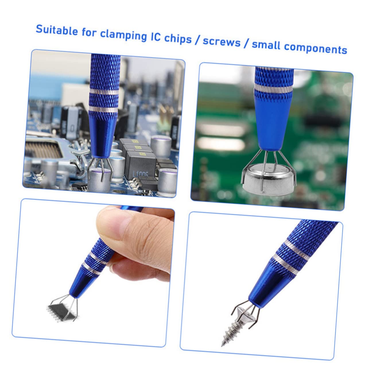 4-Jaw Pickup Tool for Electronics - IC Chip Extractor & PCB Holder for Precision Work