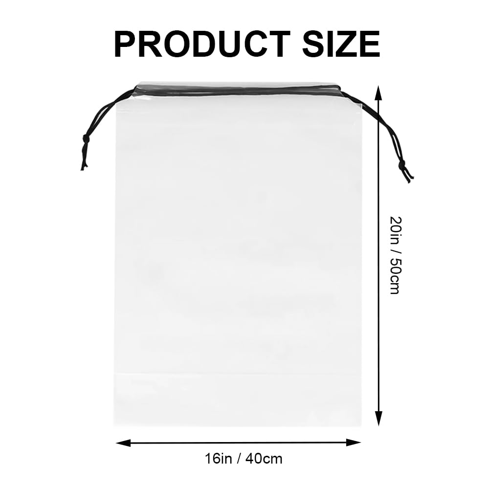 100 Pcs Clear Plastic Drawstring Shoe Bags - 16