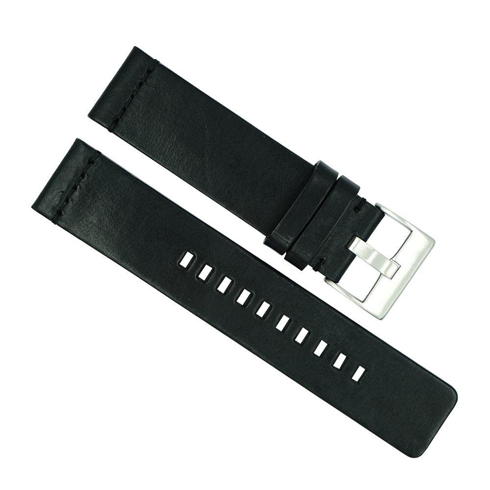 Hadley-Roma 20mm Horween Leather Watch Strap for Men - Matte Black, Durable & Stylish
