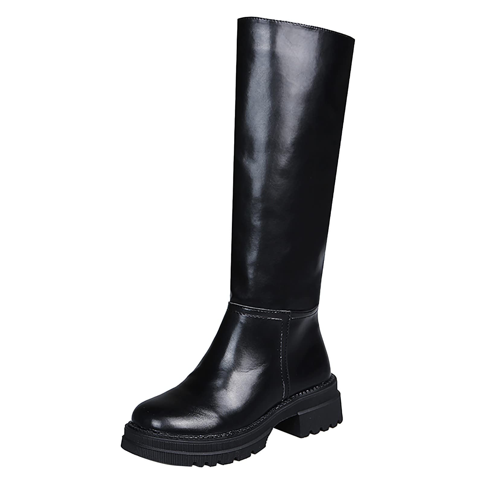 **Women's Cowboy Ankle Boots - Retro High Thigh Leather Boots with Zipper & Buckle, Breathable Winter Shoes, Flat Heel, Plus Size, Barrel Belt - Perfect for Western Fashion, Rodeo, and Casual Outfits**