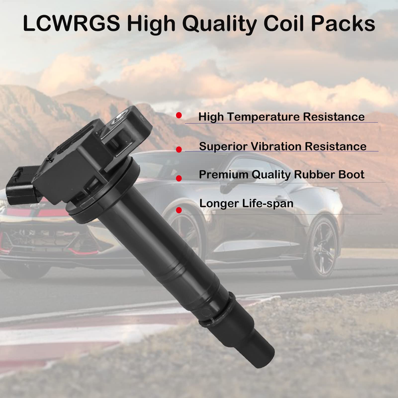 6-Pack Ignition Coil Set Compatible with 4.0L V6 Toyota Tacoma 4Runner Tundra FJ Cruiser Scion xB 2005-2015 - Replaces UF495 C1426 - Perfect for Engine Performance & Smooth Driving