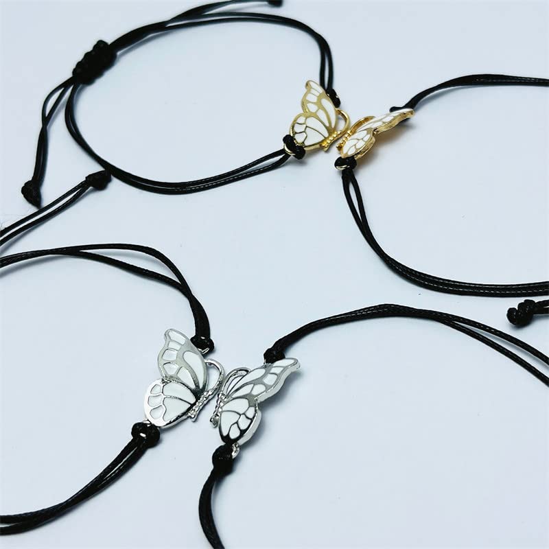 Best Friendship Bracelets for Women - Long Distance Matching Couple Bracelets with Butterfly Charm, Promise Gifts for Best Friends Birthday | Perfect for Anniversaries, Valentine's Day & Sister Gifts