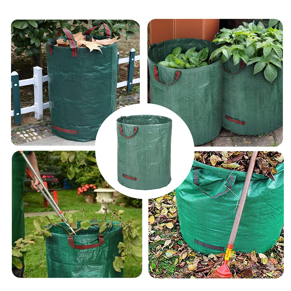 CFH-ALLEZ 1 Pair Heavy Duty Lawn Claws for Gardening - Leaf Rake Scoop & Garden Waste Collector with 72 Gallon Reusable Trash Bags (Green) - Perfect for Yard Cleaning, Fall Leaf Collection, and Outdoor Waste Management