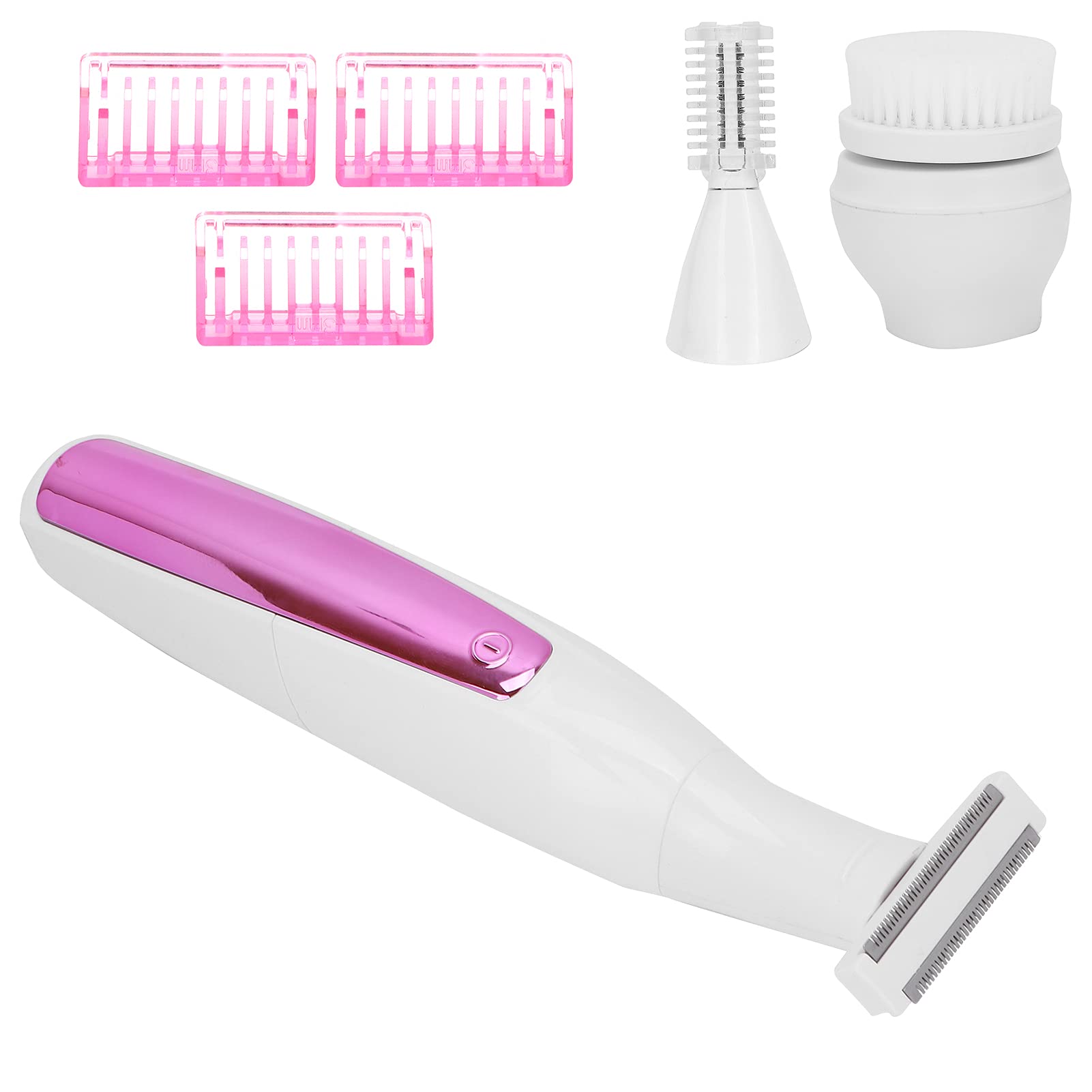 Women's Electric Razor & Eyebrow Trimmer - 3-in-1 Rechargeable Facial Hair Remover with Guide Combs & Skin Cleaning Brush | Smooth Shaving for Legs, Bikini Line & Underarms | Perfect for Travel & Daily Grooming