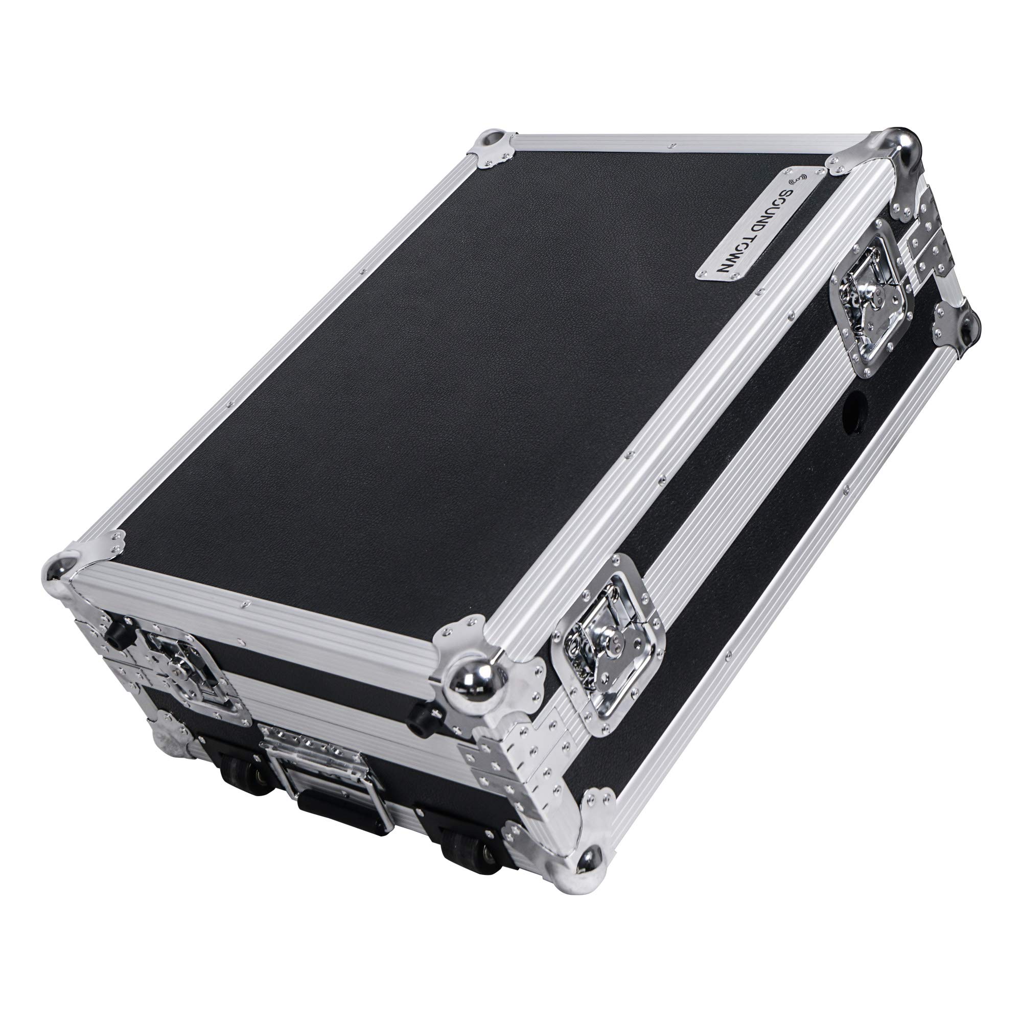 Sound Town DJ Controller Road Case with Sliding Laptop Stand for Pioneer DDJ-SR2 (STRC-SRLT) - Durable Protective Case for DJ Gigs, Tours & Mobile Performances