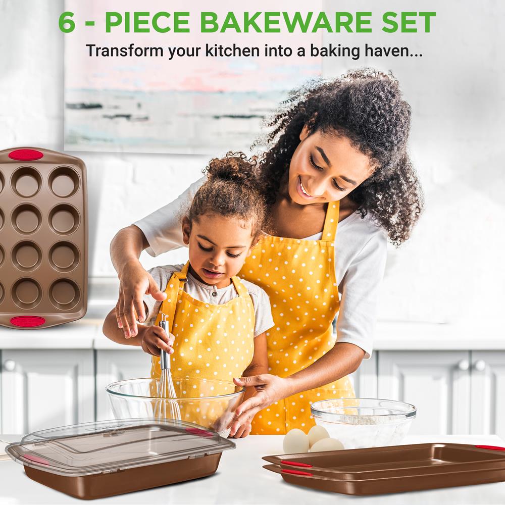 Non-Stick Baking Pans Set for Oven - 3 Piece Cookie Sheet, Pizza Pan & Cake Pan - Perfect for Baking, Roasting & Cooking (Home Kitchen & Restaurant Use)