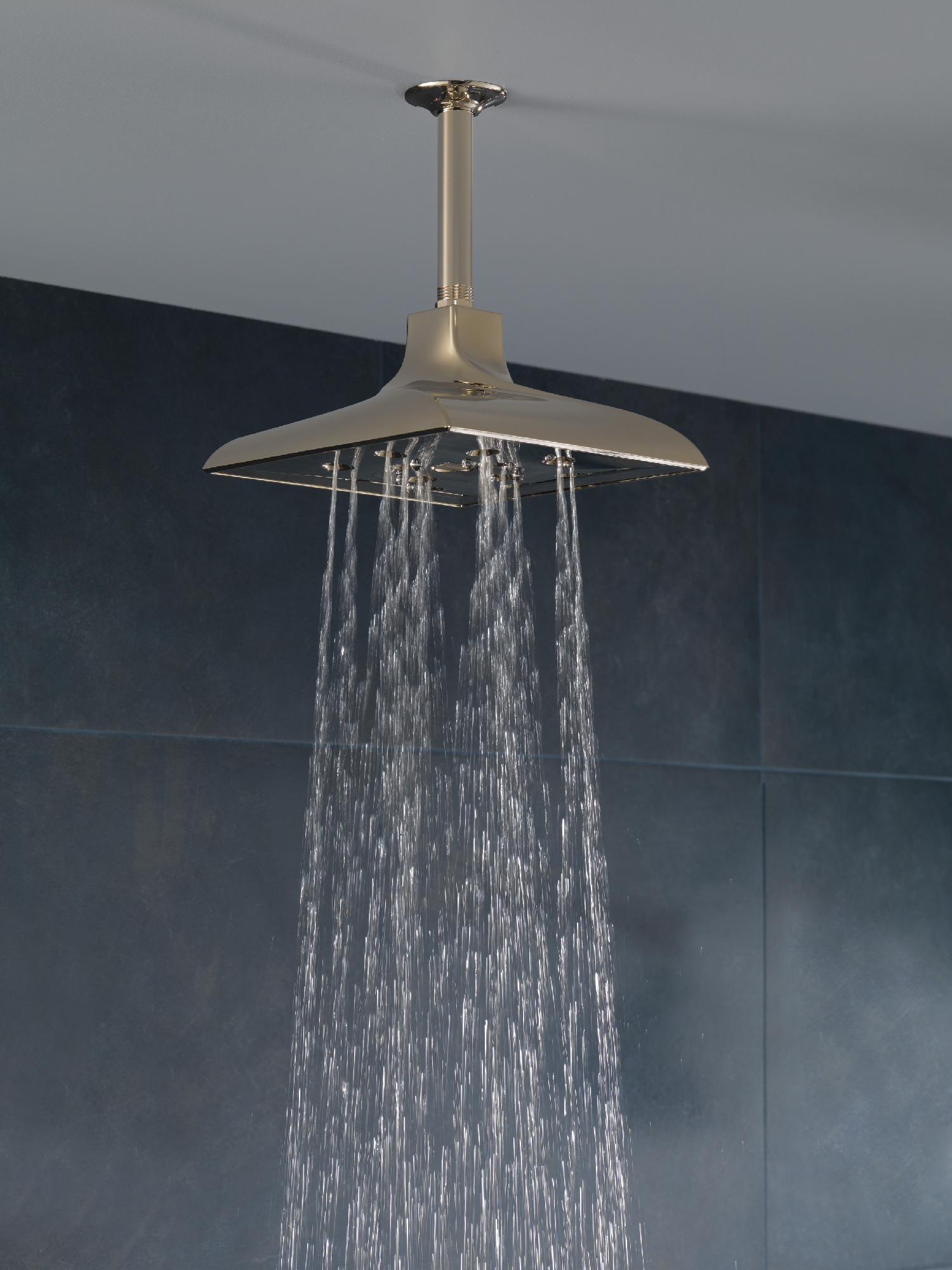 Brizo RP70764PN 6-Inch Ceiling Mount Shower Arm with Flange in Polished Nickel - Perfect for Modern Bathroom Renovations and Spa-Like Shower Experiences