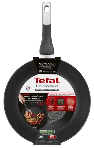 Tefal UNLIMITED 28cm Non-Stick Wok Pan - Professional Stir Fry Pan for Asian Cooking, High Heat Resistance, Induction Compatible - Perfect for Stir-Frying, Sauteing & Deep Frying at Home