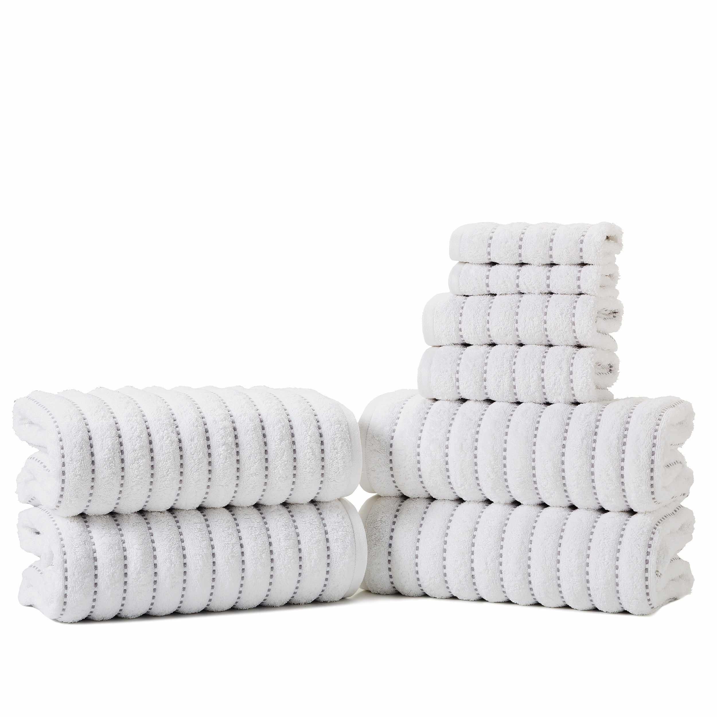 Premium Organic Cotton 8-Piece Bath Towel Set - 650 GSM Ultra Soft & Absorbent - Perfect for Spa, Bathroom, Beach & Gym Use