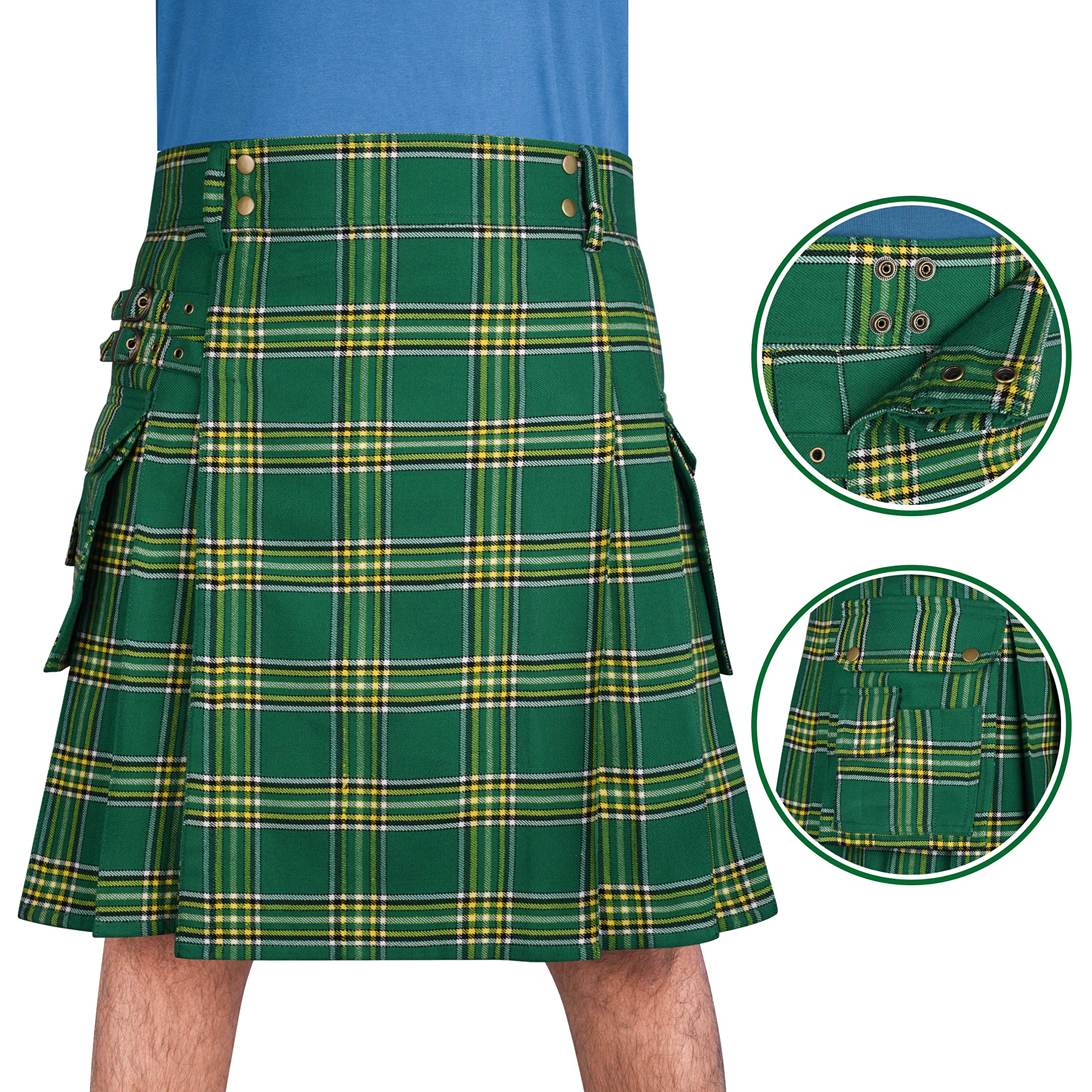 Custom Plus Size Men's Heavy Tartan 16 OZ Utility Kilt - Durable Scottish Kilt for Men | Perfect for Highland Games, Renaissance Fairs & Cosplay