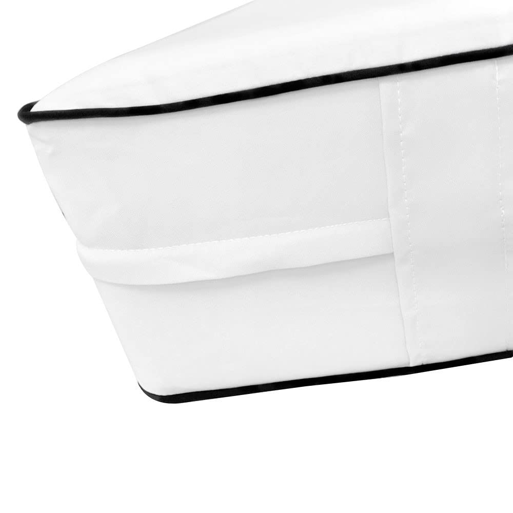 **Prolinemax Style6 4-Piece Crib Size Outdoor Daybed Set - Contrast Pipe Trim Mattress, Bolster Pillow & Fitted Slipcover (AD106) - Perfect for Patio, Poolside & Garden Relaxation**