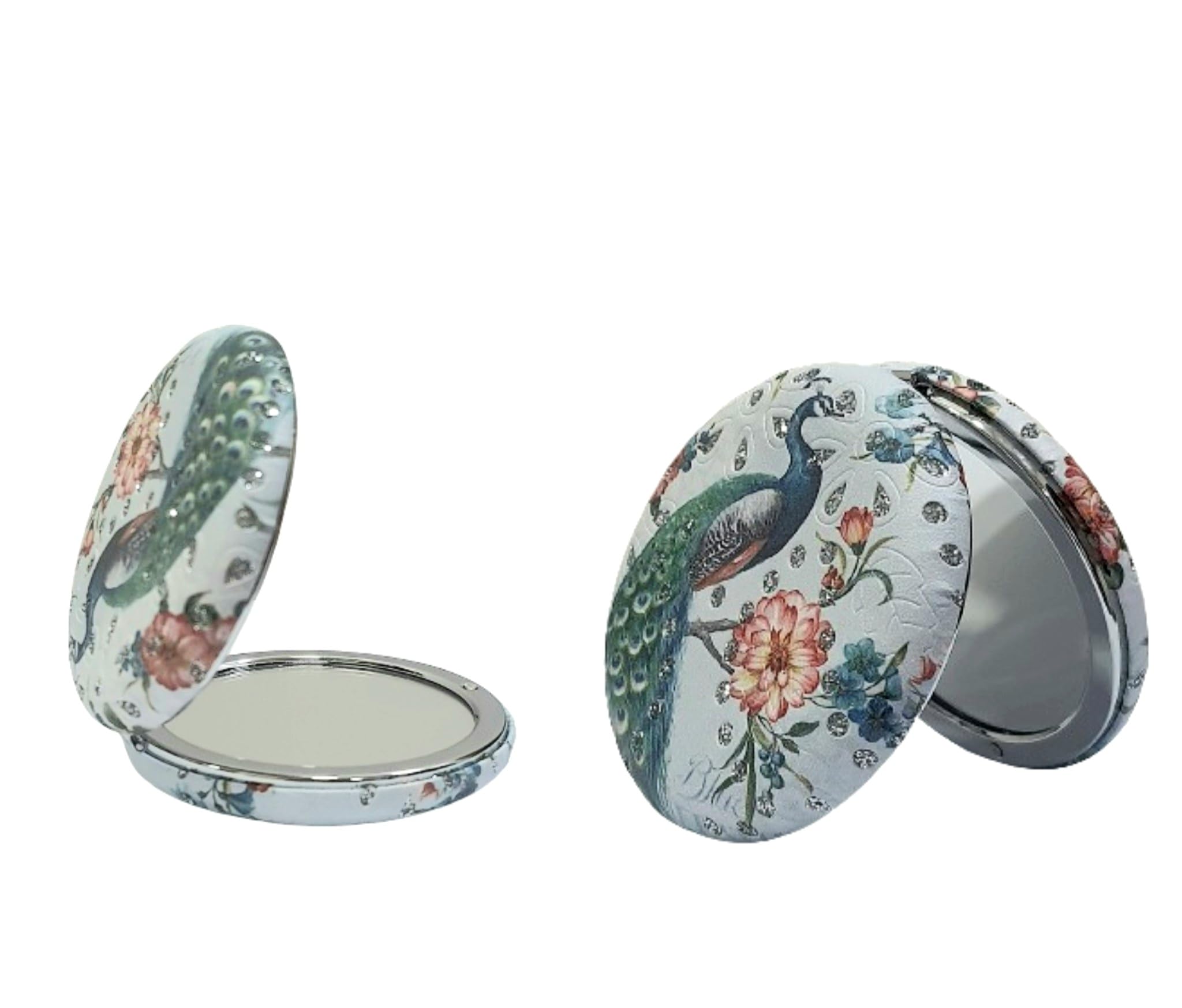 Portable Compact Mirror with 2x Magnification - Glossy Travel Mirror for Purses, Handbags & Makeup Touch Ups On The Go | Perfect for Travel, Office & Daily Use