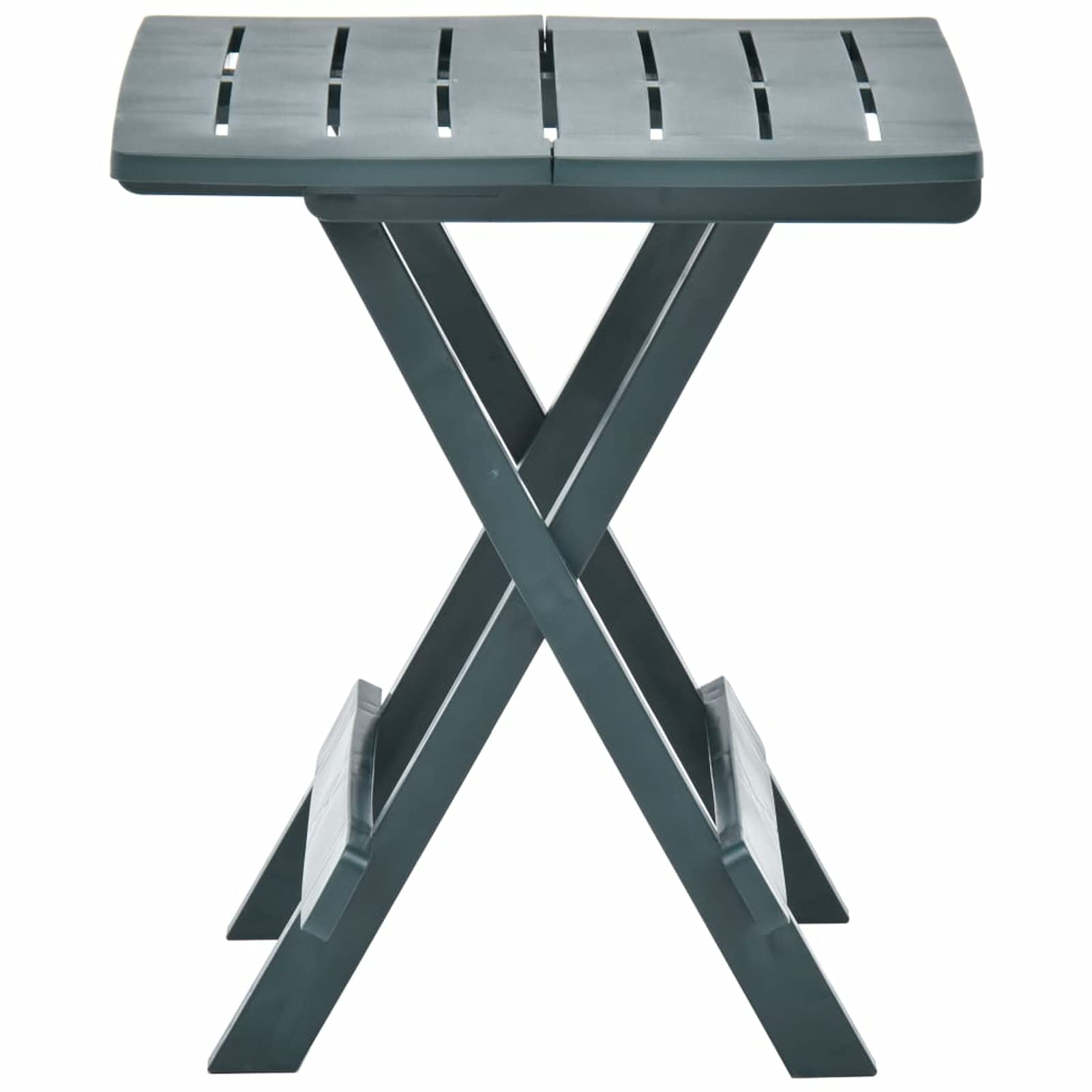 Compact Folding Patio Table - Weatherproof Steel Outdoor Side Table with Plastic Top (17.7