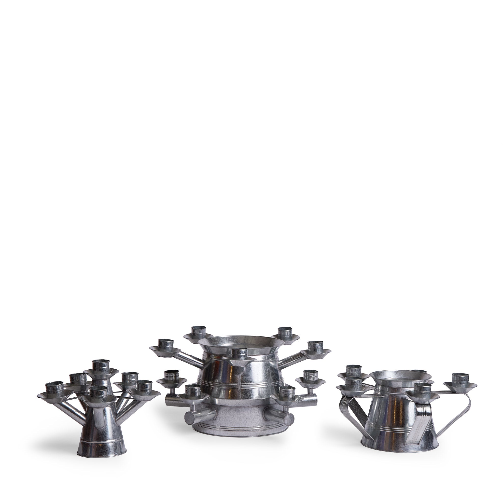 Galvanized Steel Candle Tower - Rustic Decorative Candle Holder for Indoor/Outdoor Weddings, Parties & Home Decor