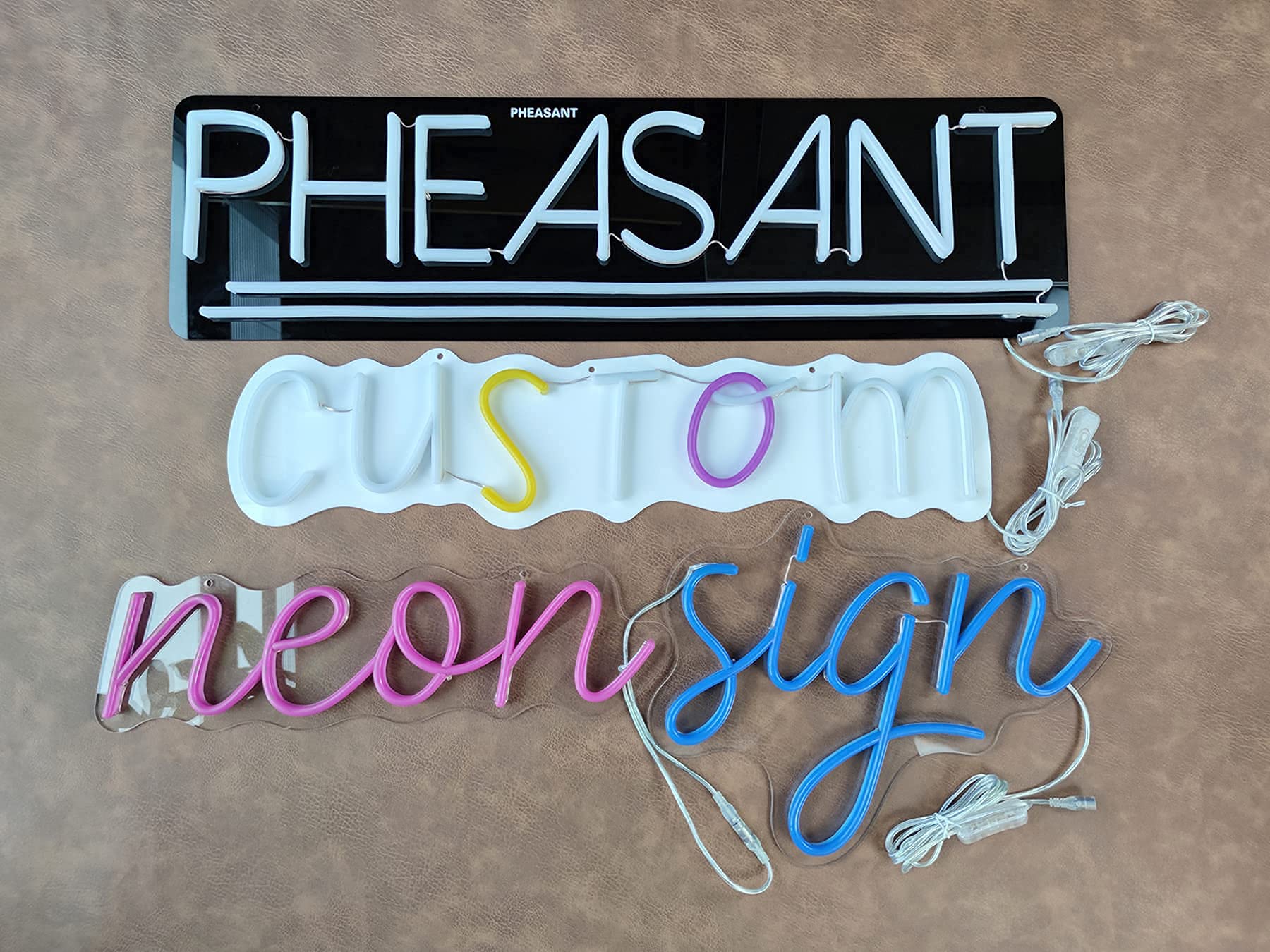 Custom LED Neon Signs - Personalized Handmade Neon Lights for Weddings, Name Gifts, Business Logos, Bars & Home Decor (40 Inches, 3 Lines Text) - Perfect for Bedroom Wall Art, Party Decorations & Business Branding