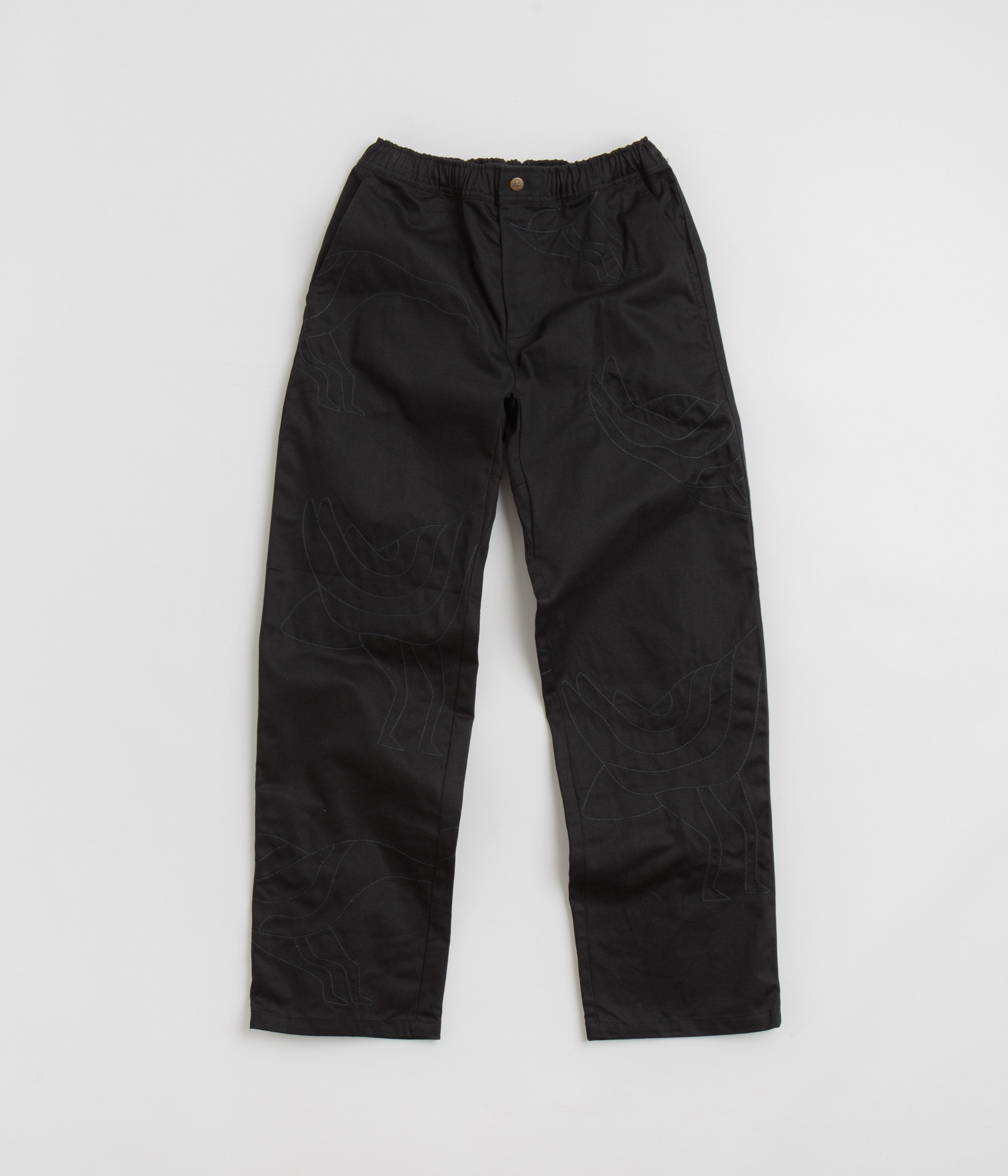 Parra Stitched Up Duck Pants - Black / Black | Trendy Streetwear for Men & Women | Perfect for Casual Outings & Urban Fashion