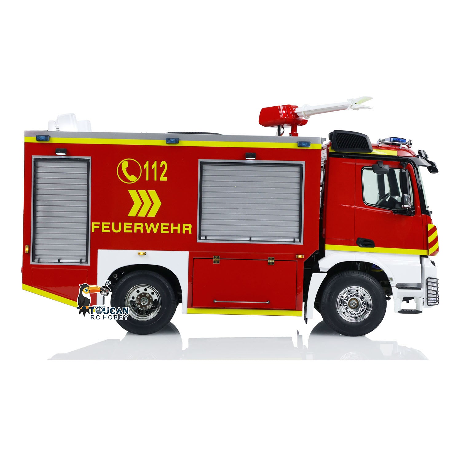 1/14 Scale 4x2 RC Fire Truck with Extinguisher - 2 Speed Transmission, Motor, ESC, Servo, Sound & Light System - Remote Control Firefighting Vehicle for Kids & Adults - Perfect for Play, Collecting & Emergency Simulation