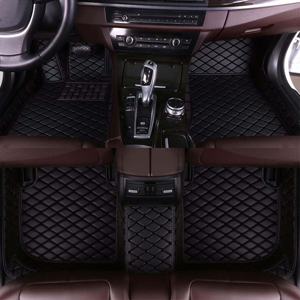 Premium All-Weather Leather Floor Mats for Jeep Wrangler JK 2-Door (2011-2017) - Heavy Duty Carpet Protection, Black - Perfect for Off-Road Adventures & Daily Commutes