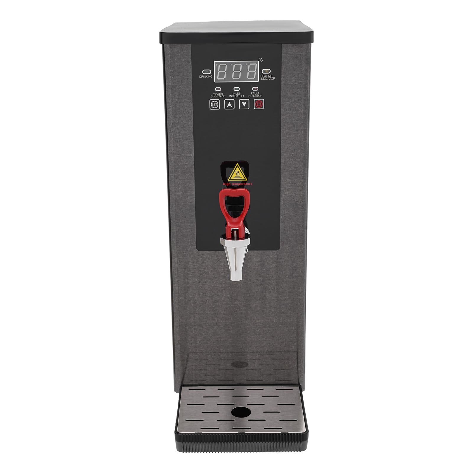 DYNAMI Commercial Hot Water Dispenser 2.4KW 35L/H Large Capacity Electric Water Boiler with 304 Stainless Steel Liner & Two-Stage Filtration - Intelligent Step Heating (10L/2.6gal, Black) - Perfect for Restaurants, Offices, and Cafes