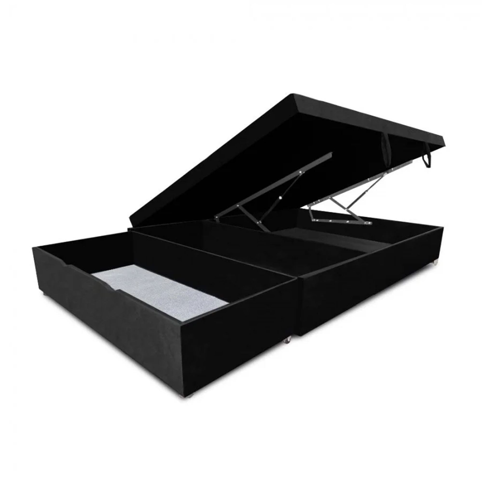 Black Underbed Storage Box with Drawers 90x43cm for Single Bed 90x190cm - Space Saving Bedroom Organizer for Clothes, Shoes & Seasonal Items