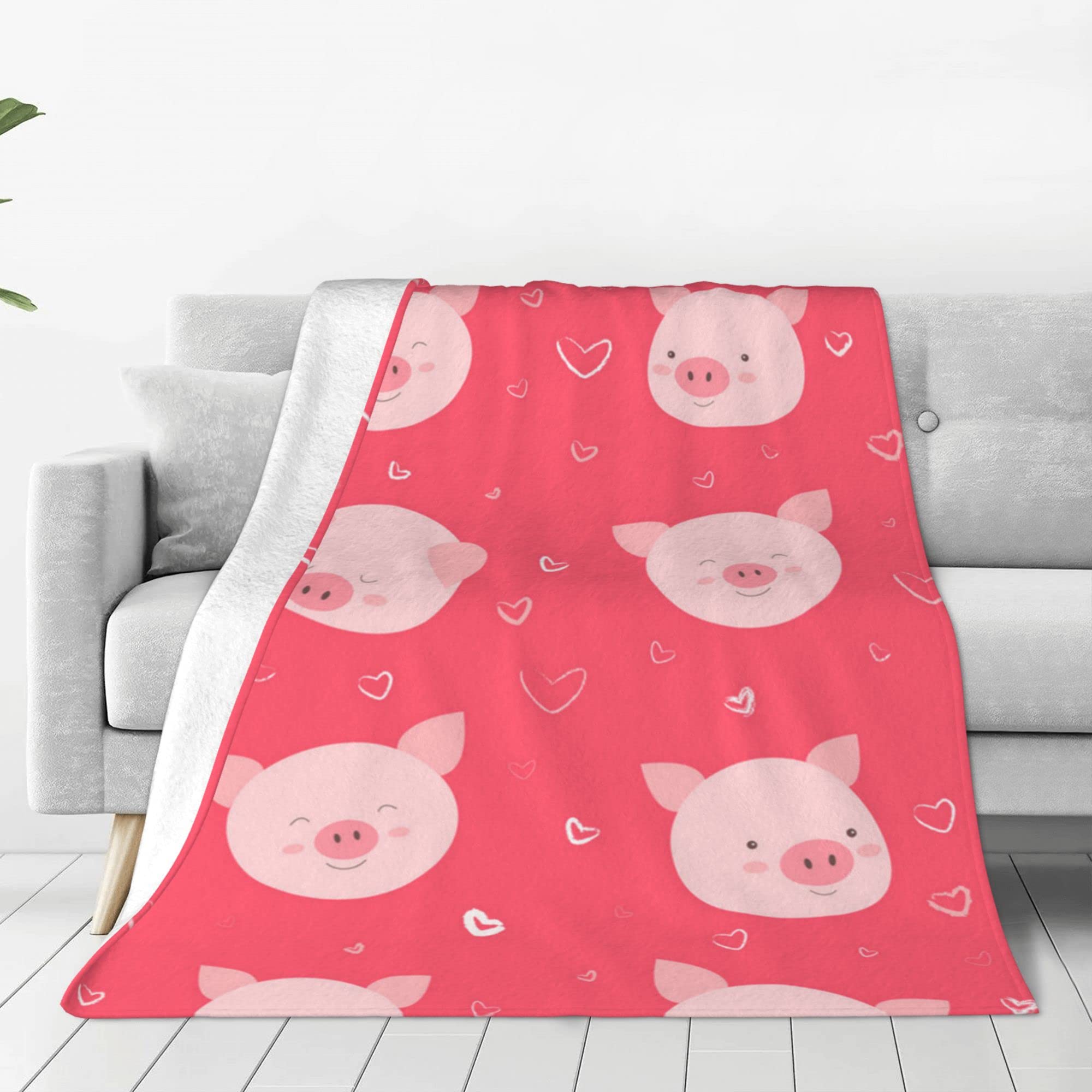 Soft & Warm Fleece Blankets for Couch, Sofa & Bed - Cozy All-Season Throw Blankets for Women & Men | Funny Pig Design | Perfect for Lounging, Netflix Nights & Home Decor