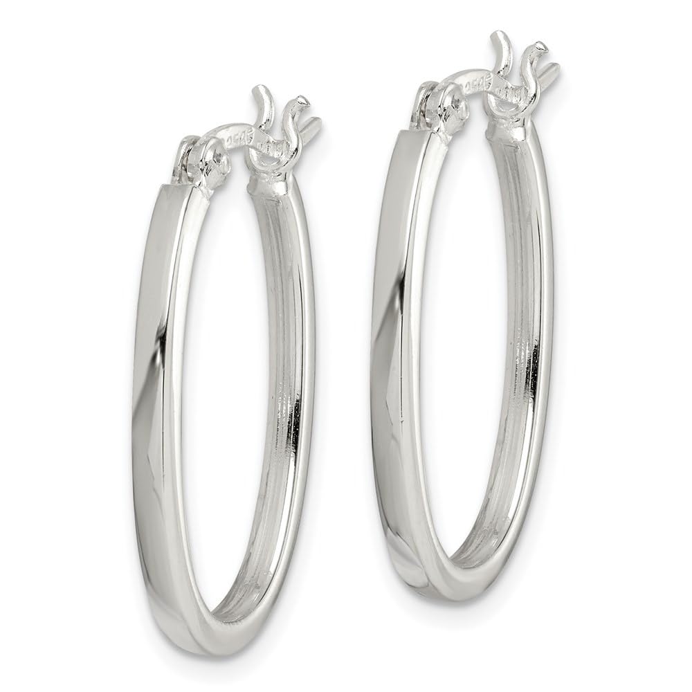 Diamond2Deal 925 Sterling Silver Square Hoop Earrings for Women - 1.02 Inch Length, 0.67 Inch Width - Hypoallergenic Fashion Jewelry - Perfect for Parties, Weddings & Everyday Wear