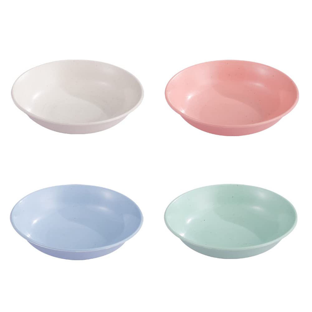 8-Piece Plastic Mini Round Sauce Dishes Set - Small Dipping Bowls for Soy Sauce, Condiments & Appetizers - Perfect for Home Kitchen, Restaurants & Party Serving (Pink, Blue, Green, White) - Ideal for Sushi, Dumplings, Snacks & Salad Dressing