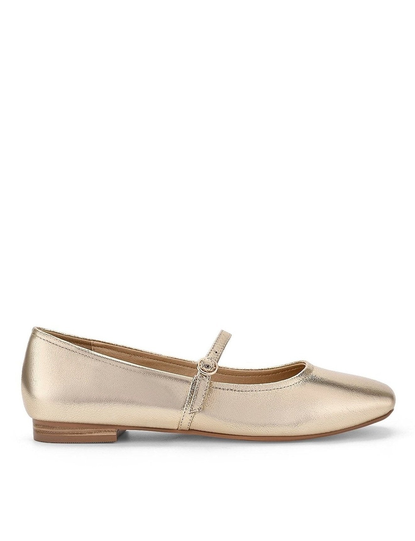 Rey Mary Jane Ballet Flats - Gold Metallic Leather Shoes for Women | Elegant Comfort & Style | Perfect for Weddings, Parties & Office Wear