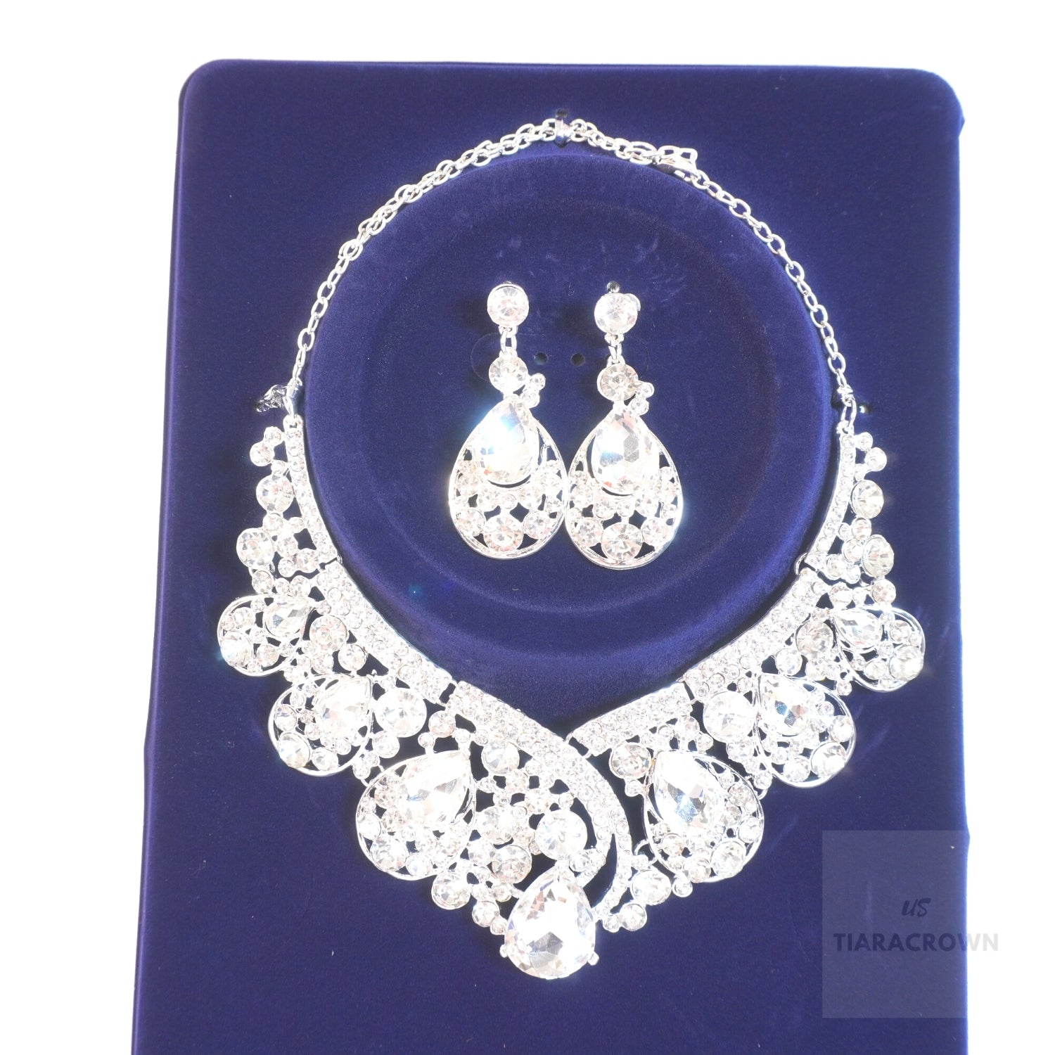 Elegant Crystal Necklace and Earrings Jewelry Set for Women - Perfect Wedding Gift & Bridal Accessory for Bride, Bridesmaid, or Formal Occasions