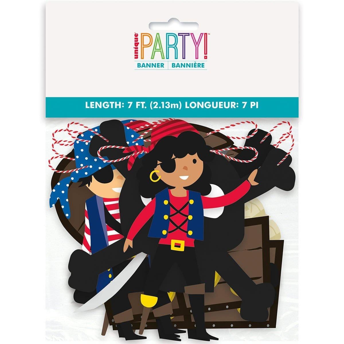 Ahoy Pirate Garland - Nautical Themed Party Decor for Pirate Birthday, Halloween & Themed Events - Perfect for Kids Room, Classroom & Photo Backdrops