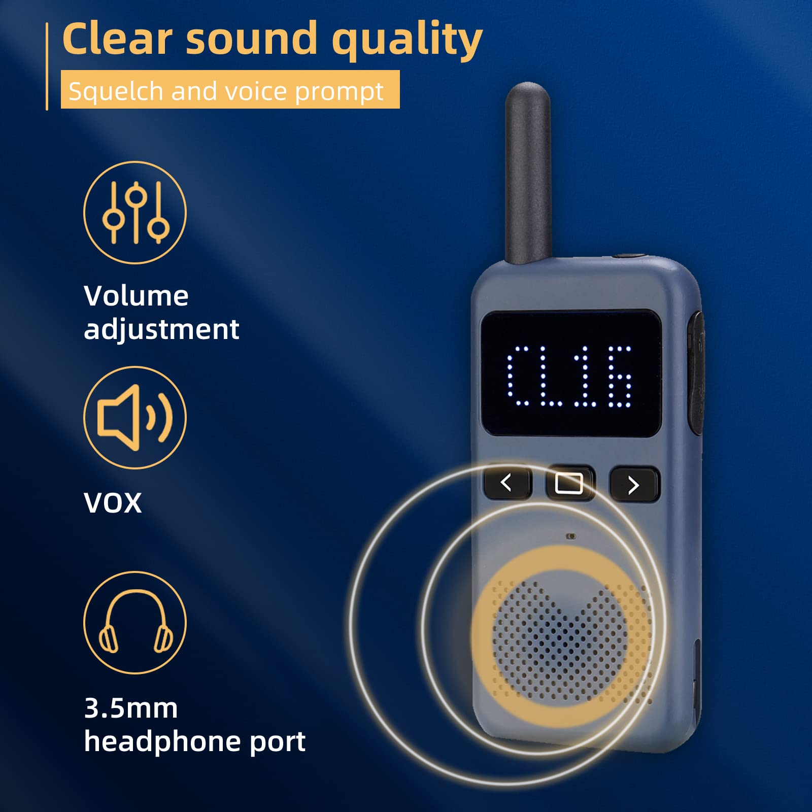 Retevis RB19 Rechargeable Two-Way Radios with LCD Screen - 6 Pack Walkie Talkies for Adults with 1650mAh Battery, Multi-Charger, Hands-Free - Ideal for School, Church, Healthcare, Bank & Business Communication