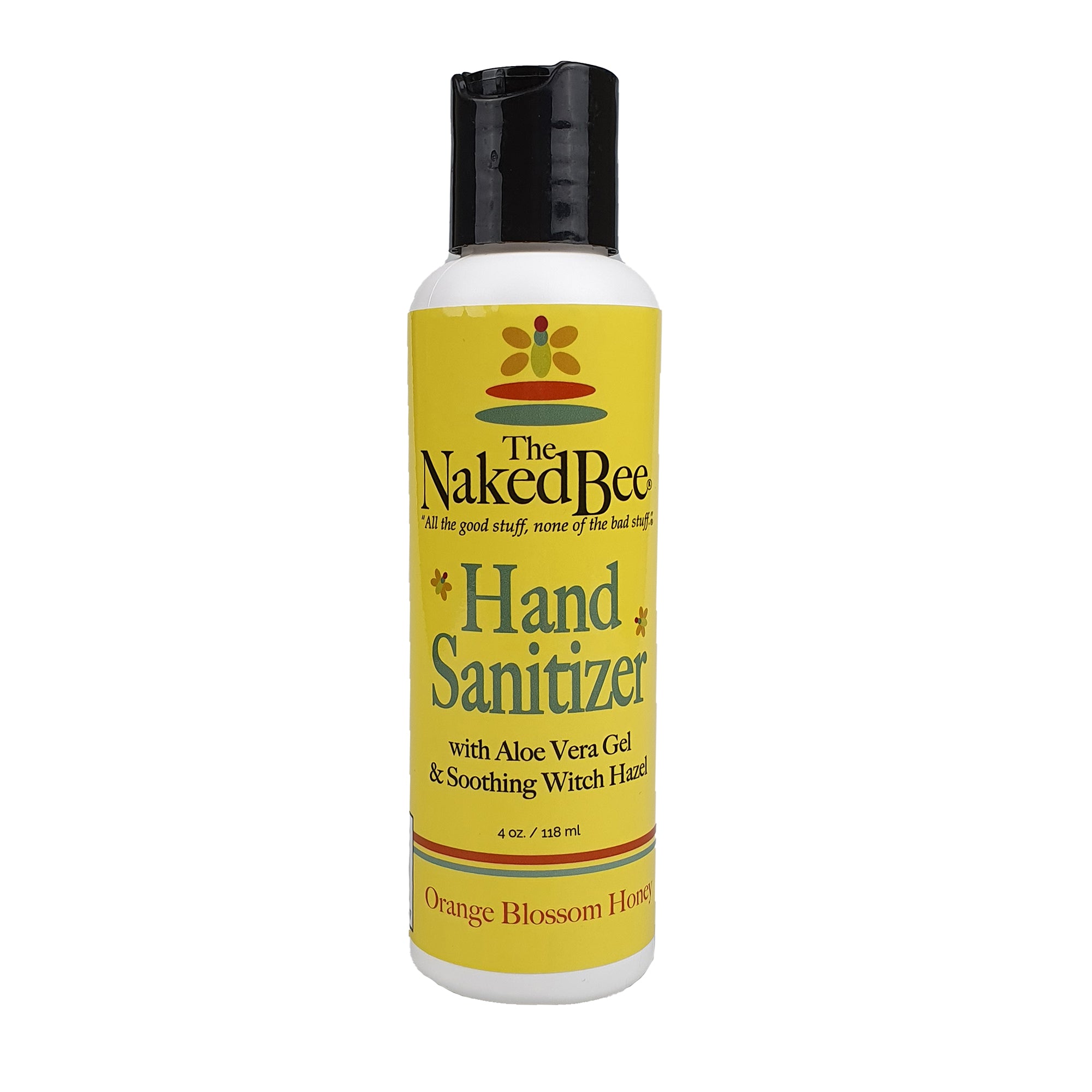 The Naked Bee Orange Blossom Honey Hand Sanitizer 4oz - Natural Moisturizing Gel for Dry Skin, Travel Size, On-the-Go Hygiene for Home, Office & School