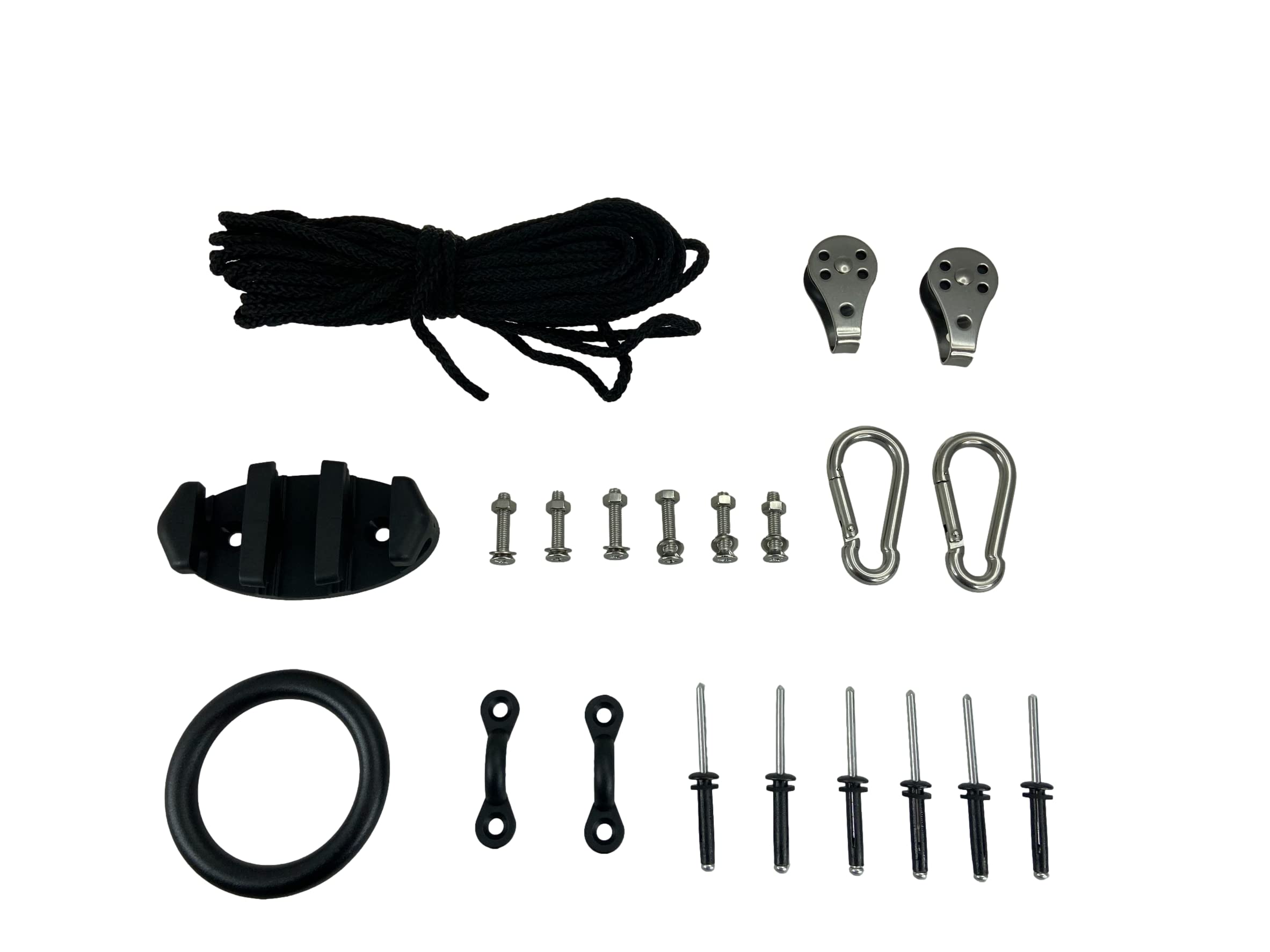 Pactrade Marine Kayak Anchor Trolley Kit with Stainless Steel Rope, Screws & Rivets - Heavy Duty Kayak Accessories for Fishing & Water Sports