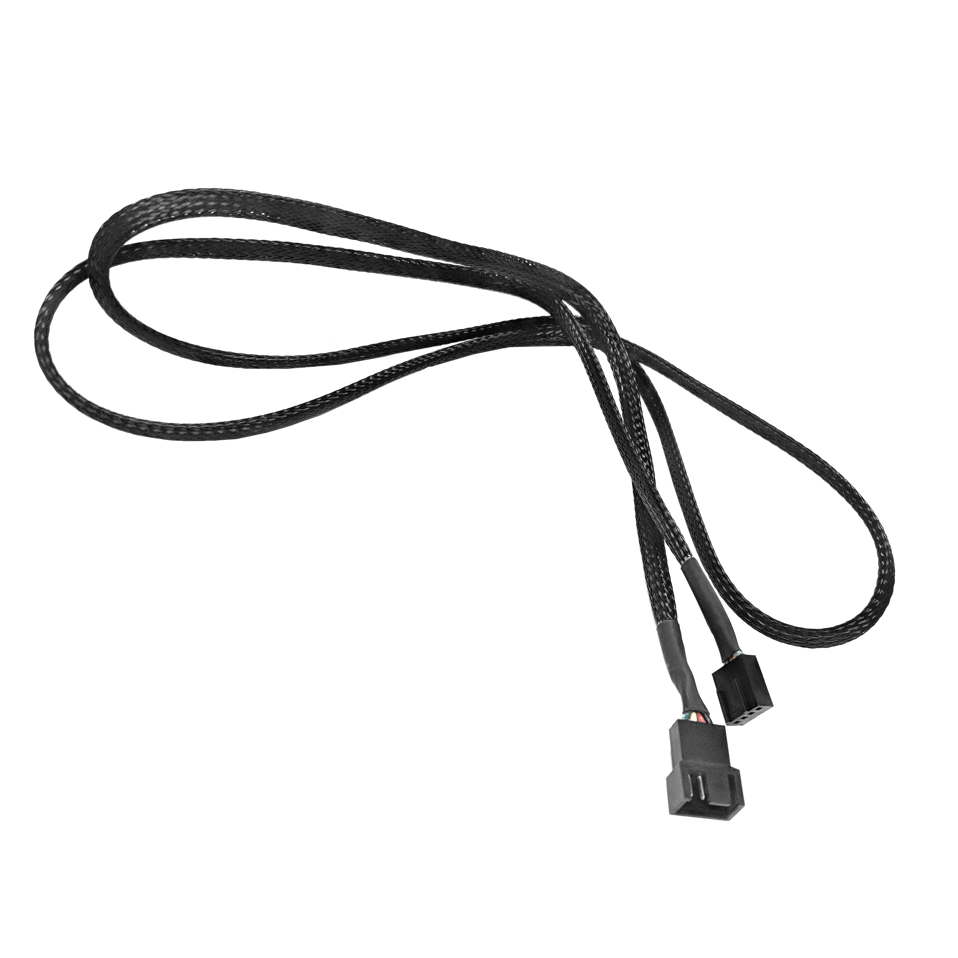 4 Pin PWM Male to Female Extension Cable with Black Sleeving - 12 Inch or 48 Inch - Perfect for PC Cooling Fans, CPU Coolers, and Case Fan Extensions