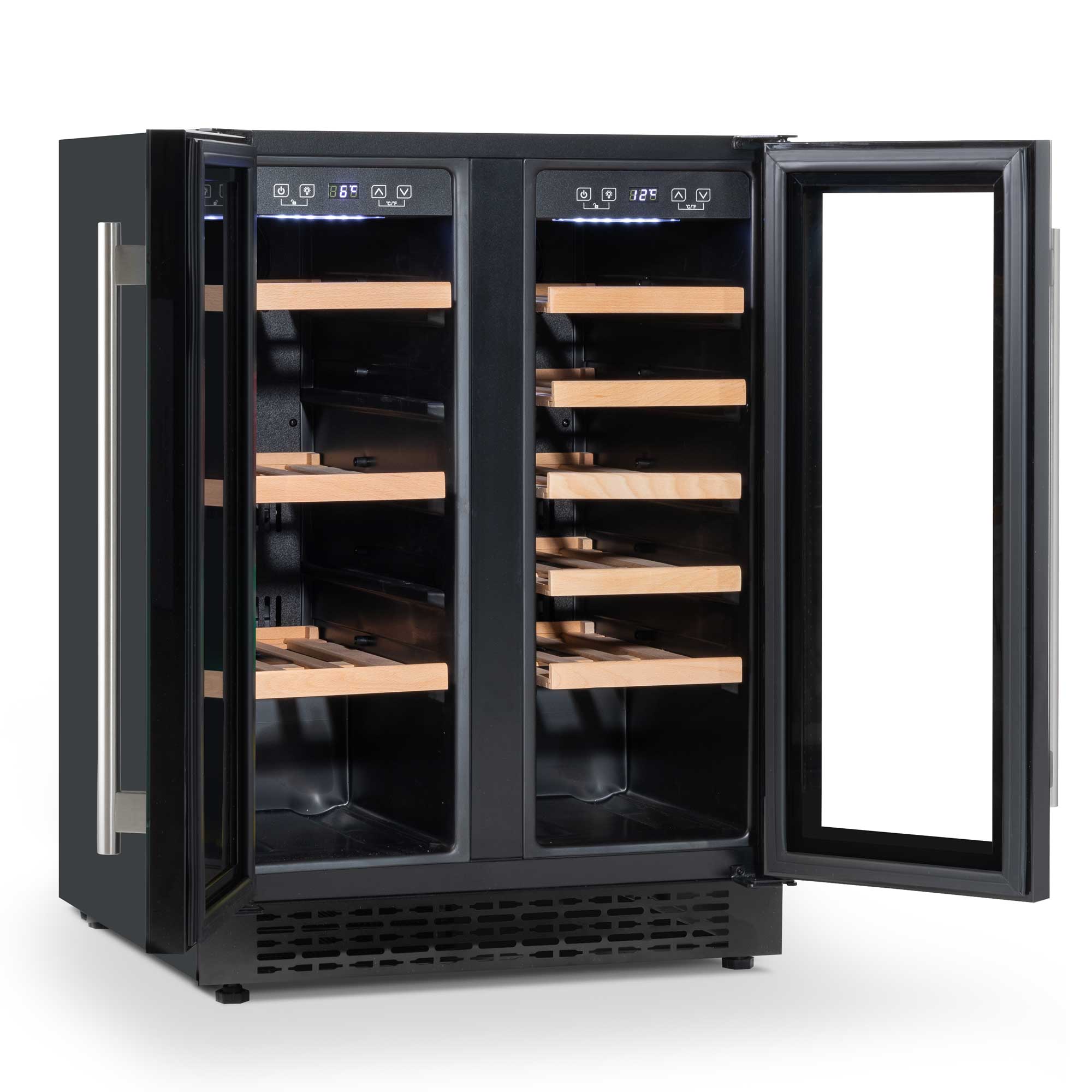 Baridi 40 Bottle Dual Zone Wine Cooler & Beverage Refrigerator - Freestanding or Under Counter for 120 Cans - Perfect for Home Bars, Kitchens & Entertaining Spaces