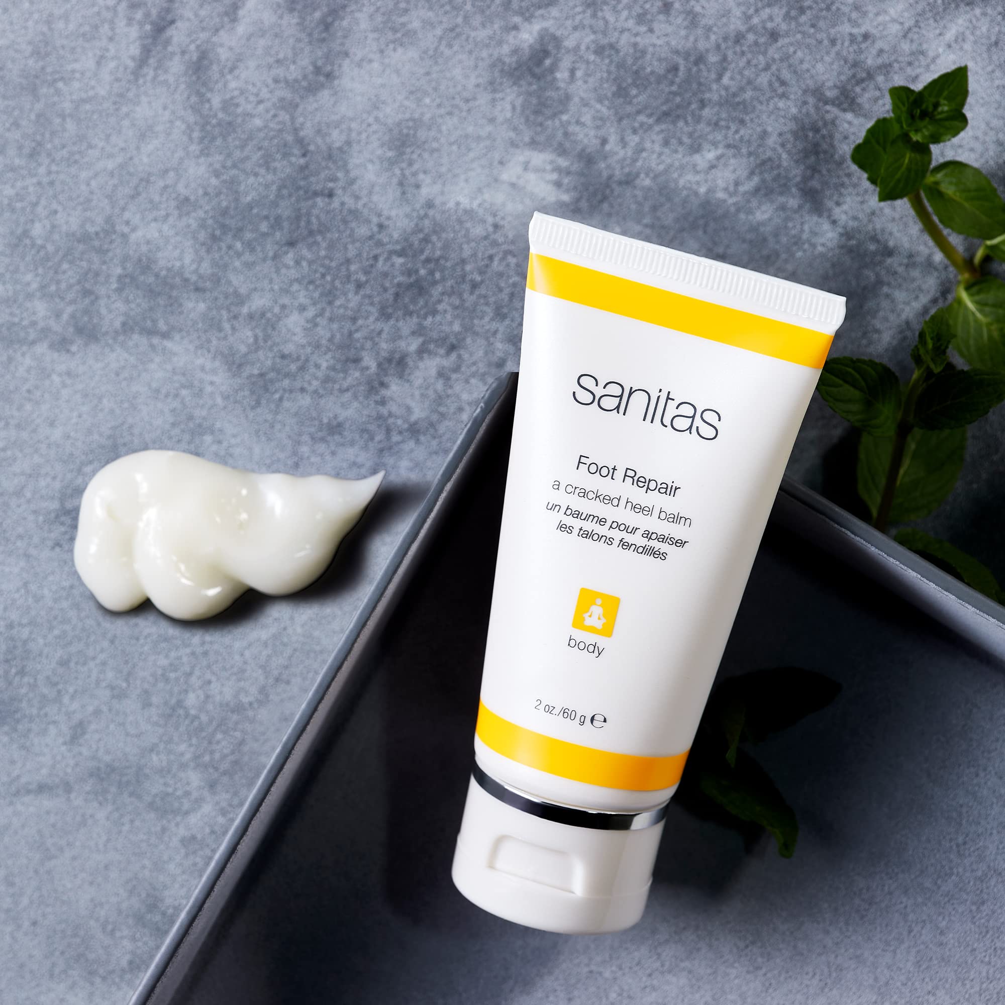 Sanitas Skincare Foot Repair Cream - 2 oz Cracked Heel Balm for Dry, Rough Feet - Moisturizing Foot Care for Cracked Heels & Calluses - Perfect for Pedicures & Daily Foot Care Routine