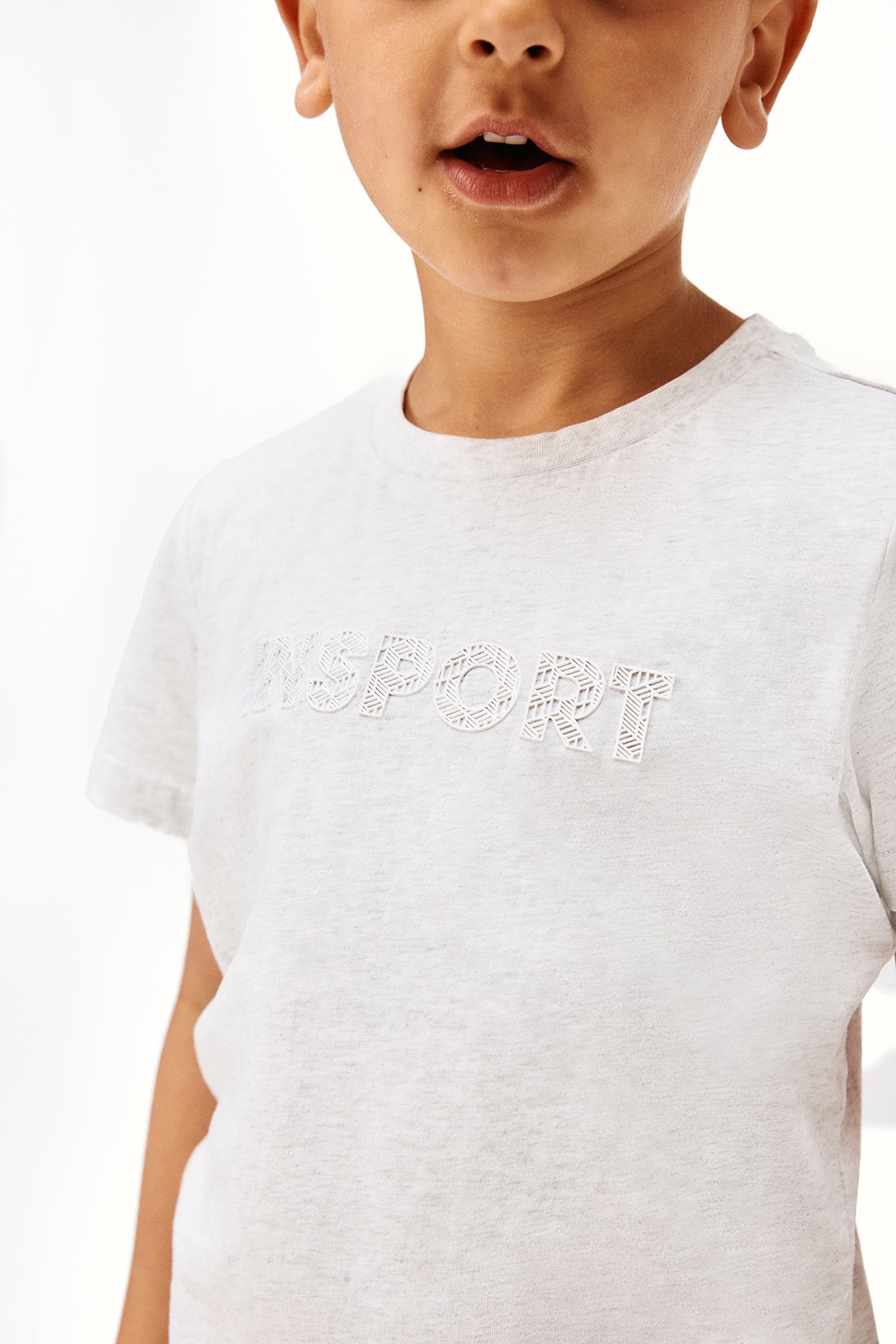 INSPORT Kids Levi Snow Marle Tee - Soft & Comfortable Cotton T-Shirt for Boys & Girls - Perfect for Winter, Outdoor Play & Casual Wear