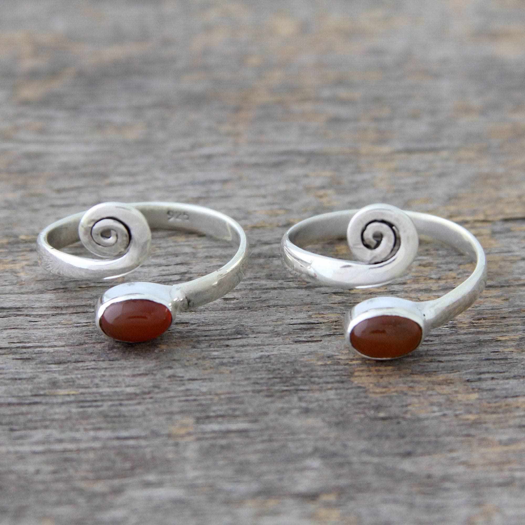 Rainbow Moonstone Rose Quartz Carnelian Lapis Lazuli Pearl Ring Set - 925 Sterling Silver Handmade Statement Rings for Women, Dainty Engagement Wedding Promise Rings, Perfect for Boho Chic Style & Everyday Wear