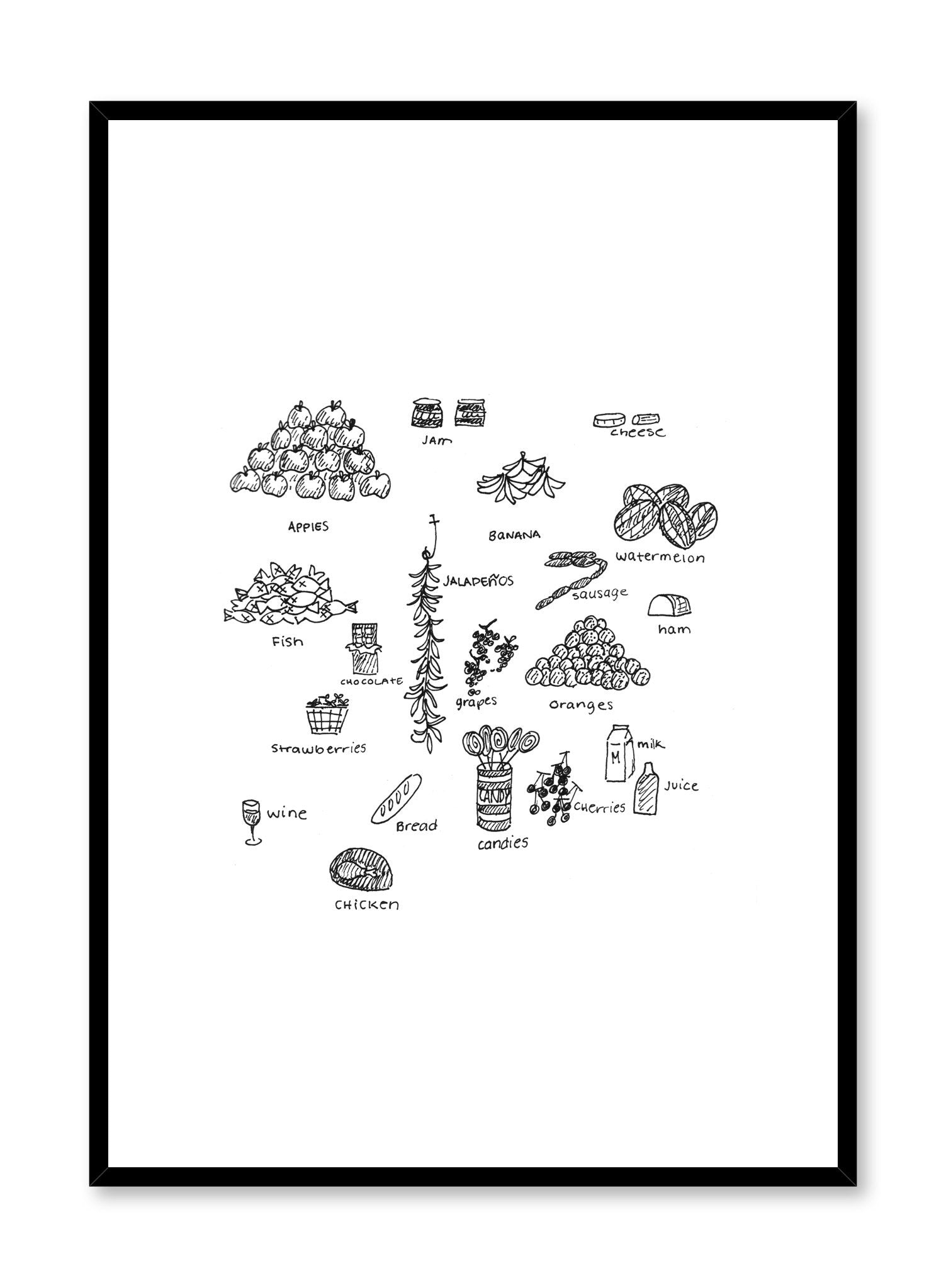 At The Market Poster - Vintage Farmers Market Wall Art - Perfect for Kitchen, Dining Room & Farmhouse Decor