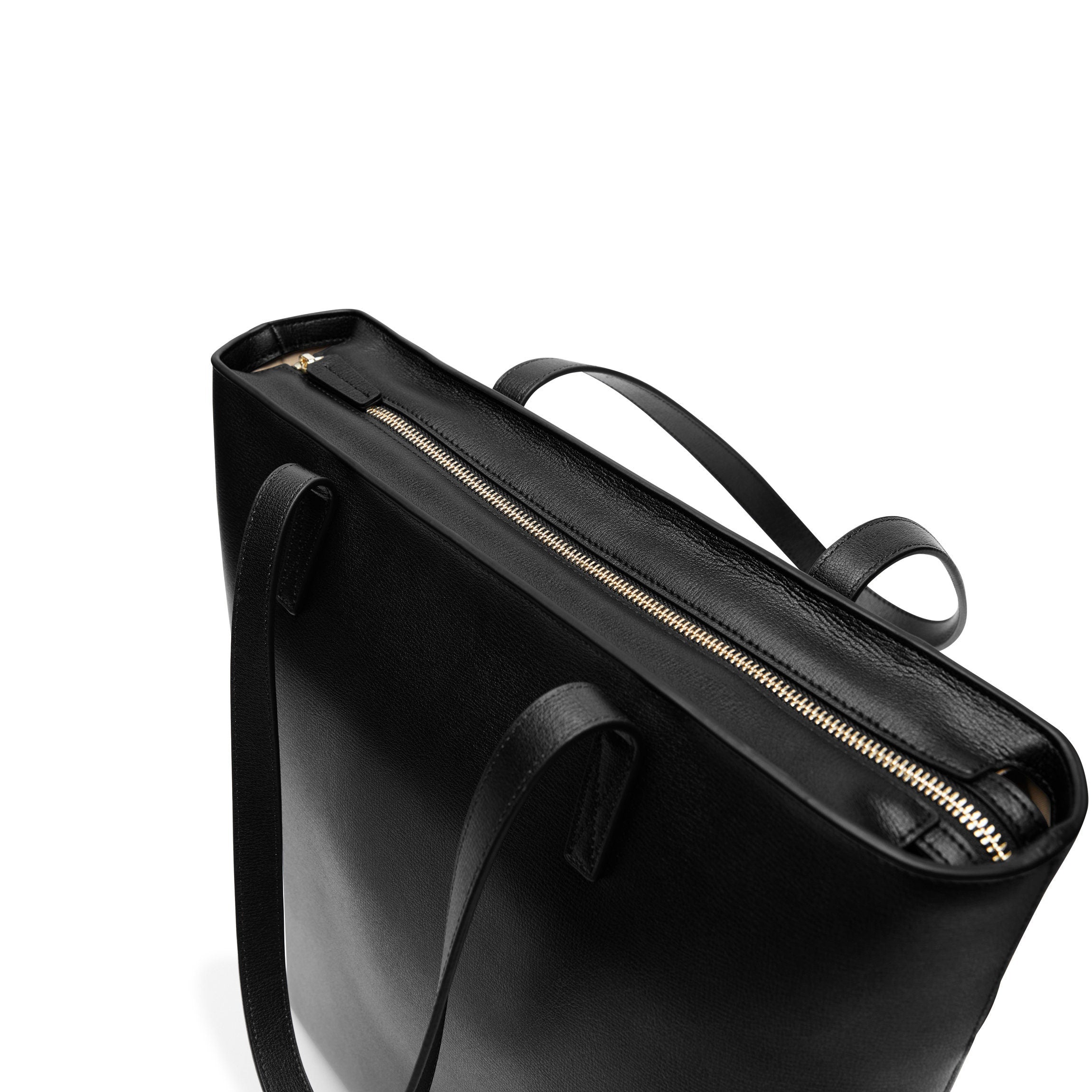 Alex Vertical Work Tote Bag for Women - Professional Leather Office Briefcase with Adjustable Shoulder Strap - Perfect for Business, Commuting & Travel (Black)