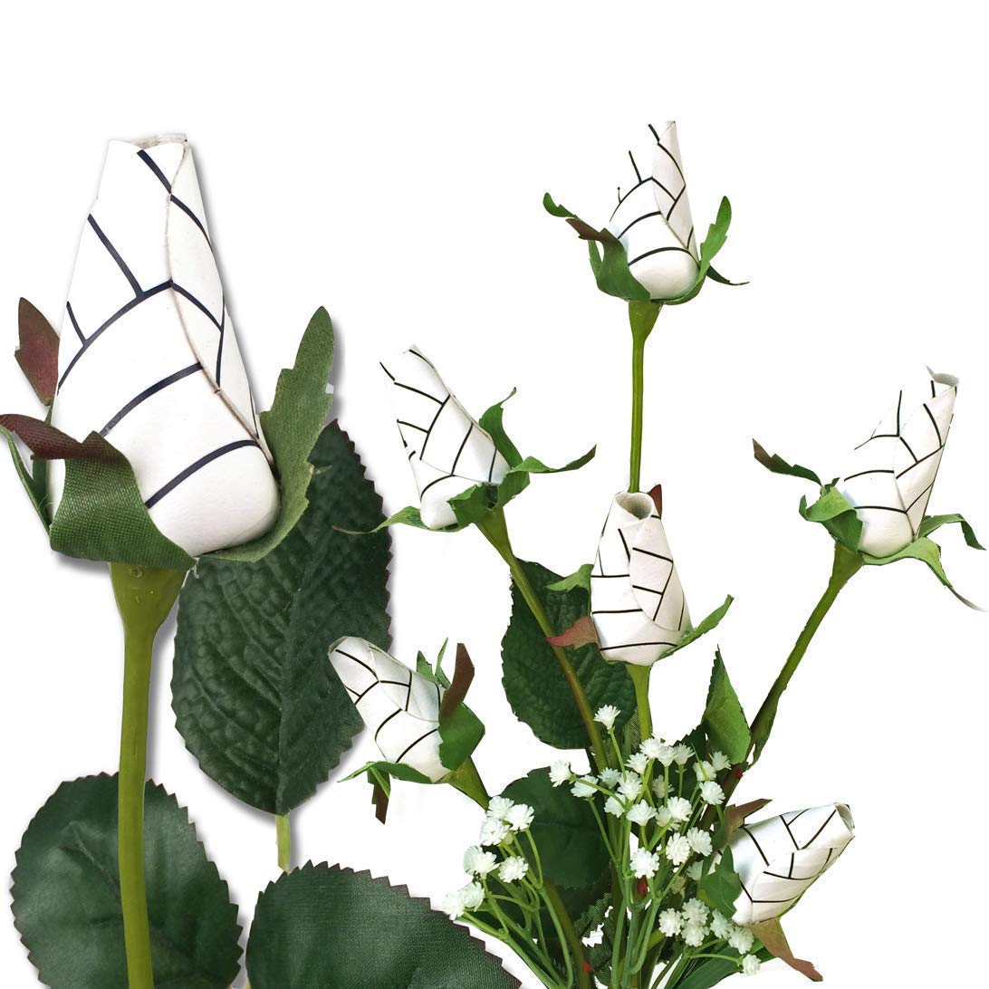 Handmade Volleyball Rose Bouquet (Pack of 6) - Original Sports-Themed Floral Arrangement for Volleyball Gifts, Team Celebrations & Home Decor