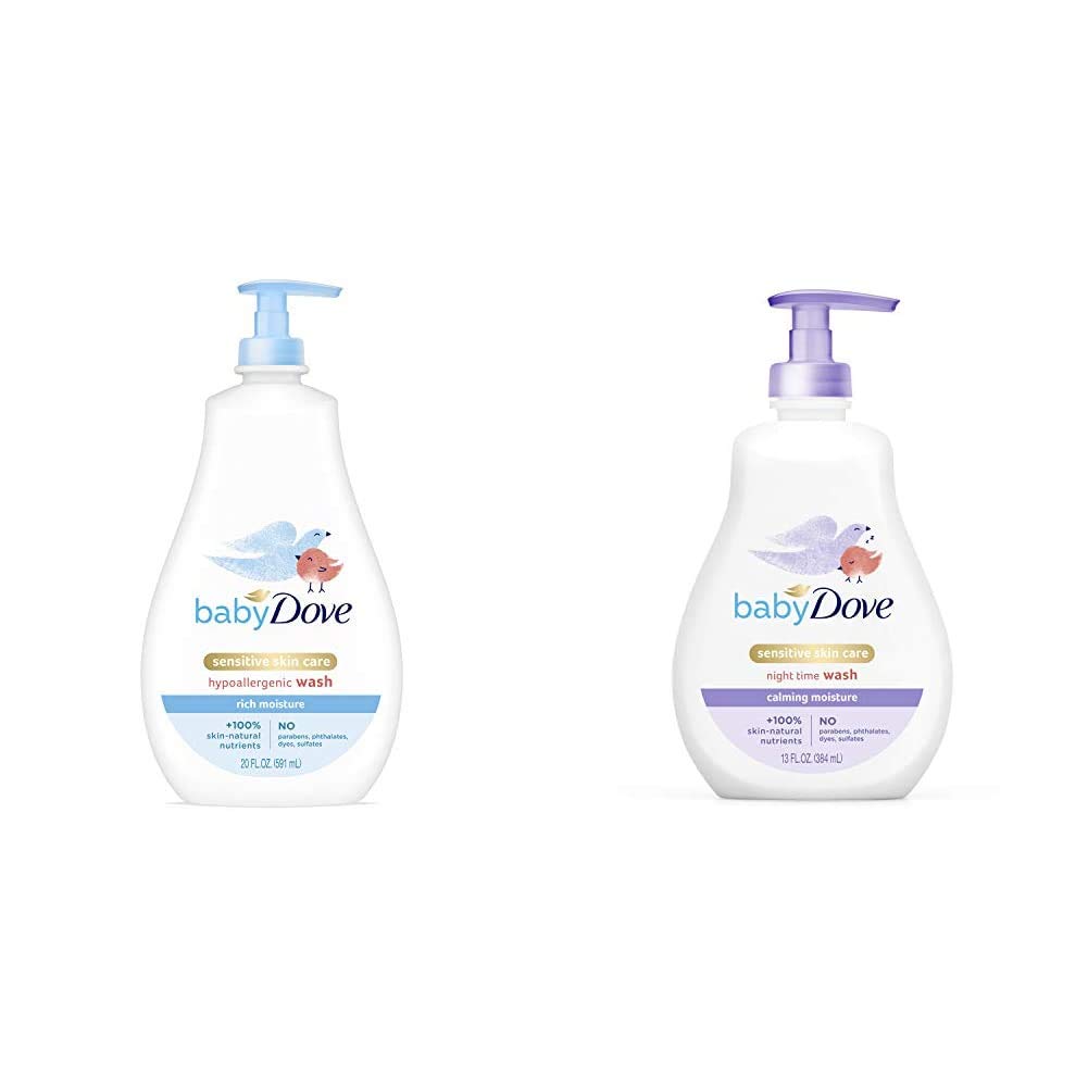 Baby Dove Tip to Toe Wash & Shampoo + Calming Nights Wash - Gentle Baby Bath & Hair Care for Sensitive Skin | Perfect for Bedtime & Daily Bathing Routine