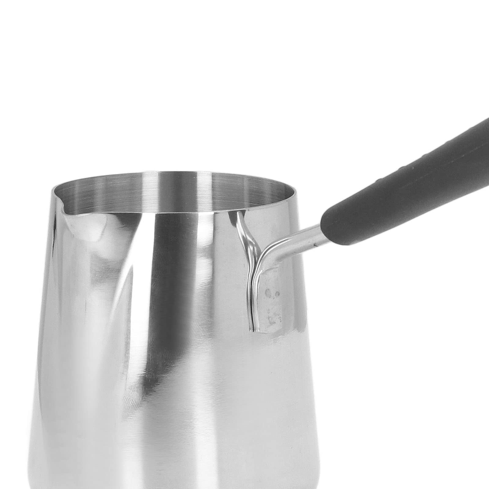 2pcs Stainless Steel Milk Butter Warmer Pot - 350ml/12oz Turkish Coffee Pot with Spout for Maple Syrup, Sauce Heating & Milk Boiling - Perfect for Kitchen, Camping & Coffee Shops