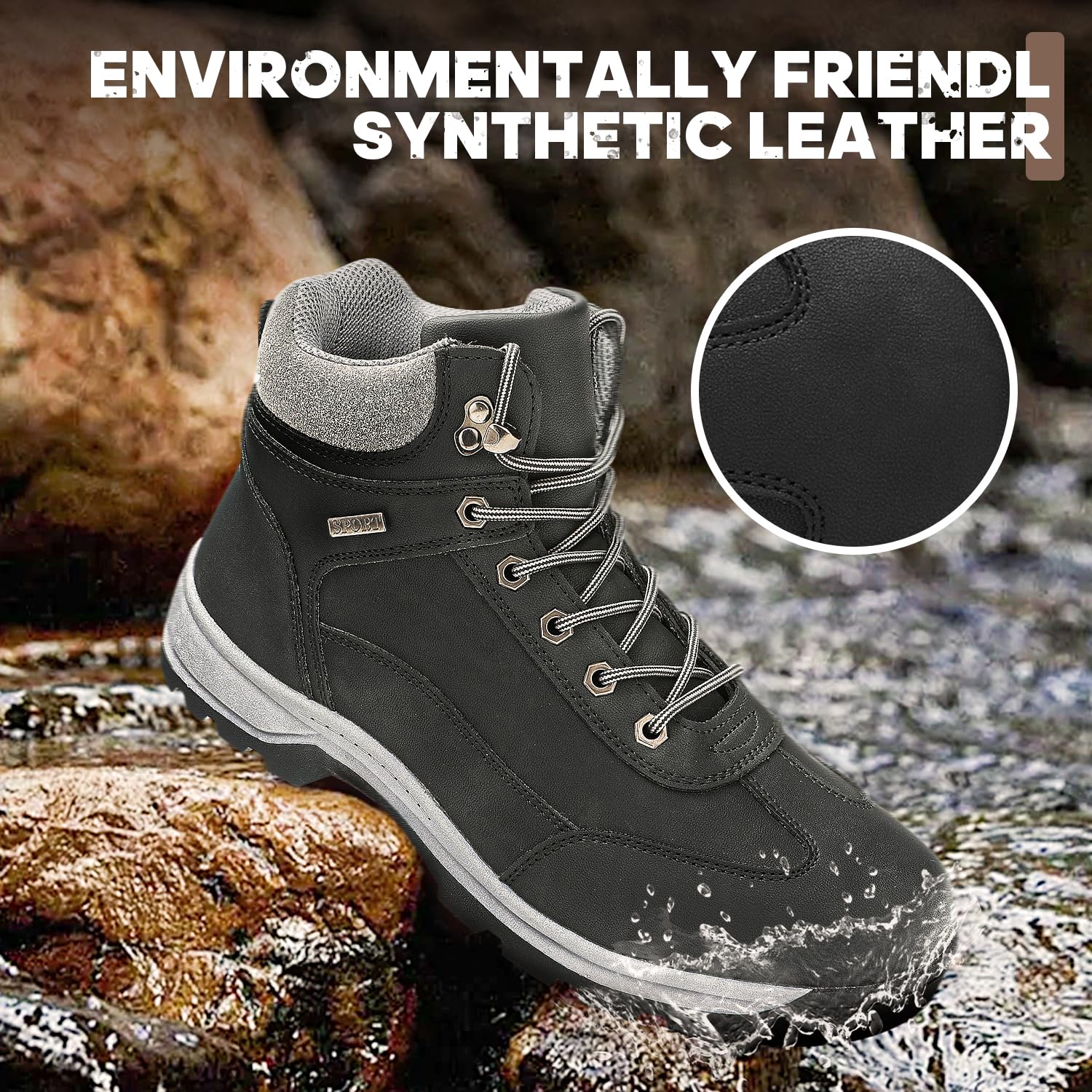 **Men's Waterproof Hiking Boots - Lightweight Outdoor Trekking Shoes for Backpacking & Mountaineering - Ideal for Trail Adventures & Mountain Climbing**