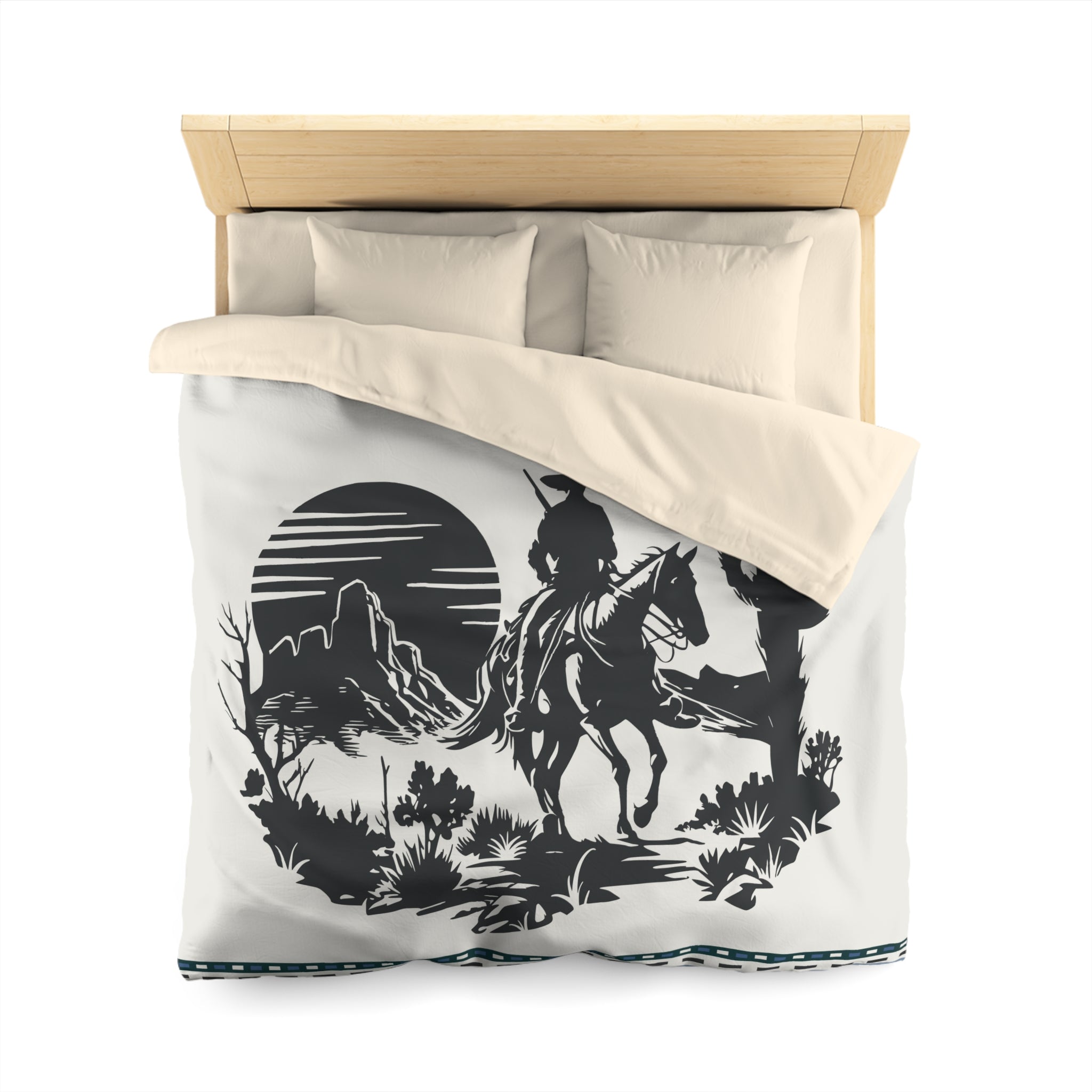 Premium Western Duvet Cover Set - Queen/King/Twin/Full Size, Lightweight Polyester with Hidden Zipper Closure | Perfect for Bedroom Decor, Guest Rooms & Western-Themed Home Styling