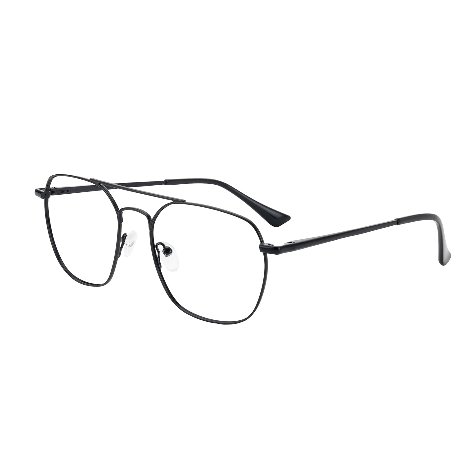 GUDVUE Blue Light Blocking Glasses for Women & Men - Anti Glare, UV400 Protection, Reduce Eye Strain - Aviator Polygon Black Frame for Computer, Gaming, TV & Phone Use - Perfect for Office, Gaming & Digital Screen Time
