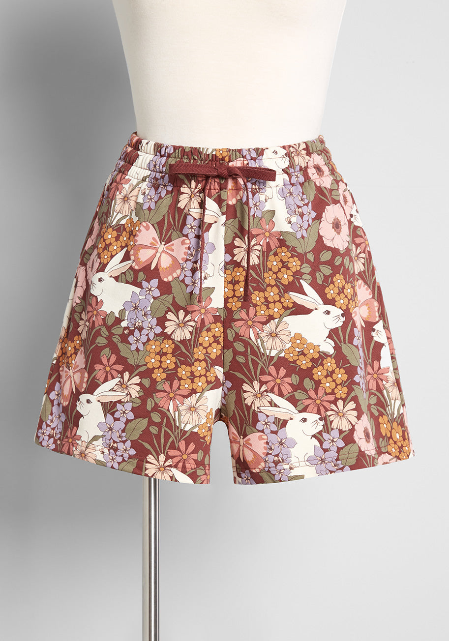 Hopping Good Time Drawstring Shorts - Comfortable Casual Shorts for Men & Women - Perfect for Summer, Beach, and Outdoor Activities