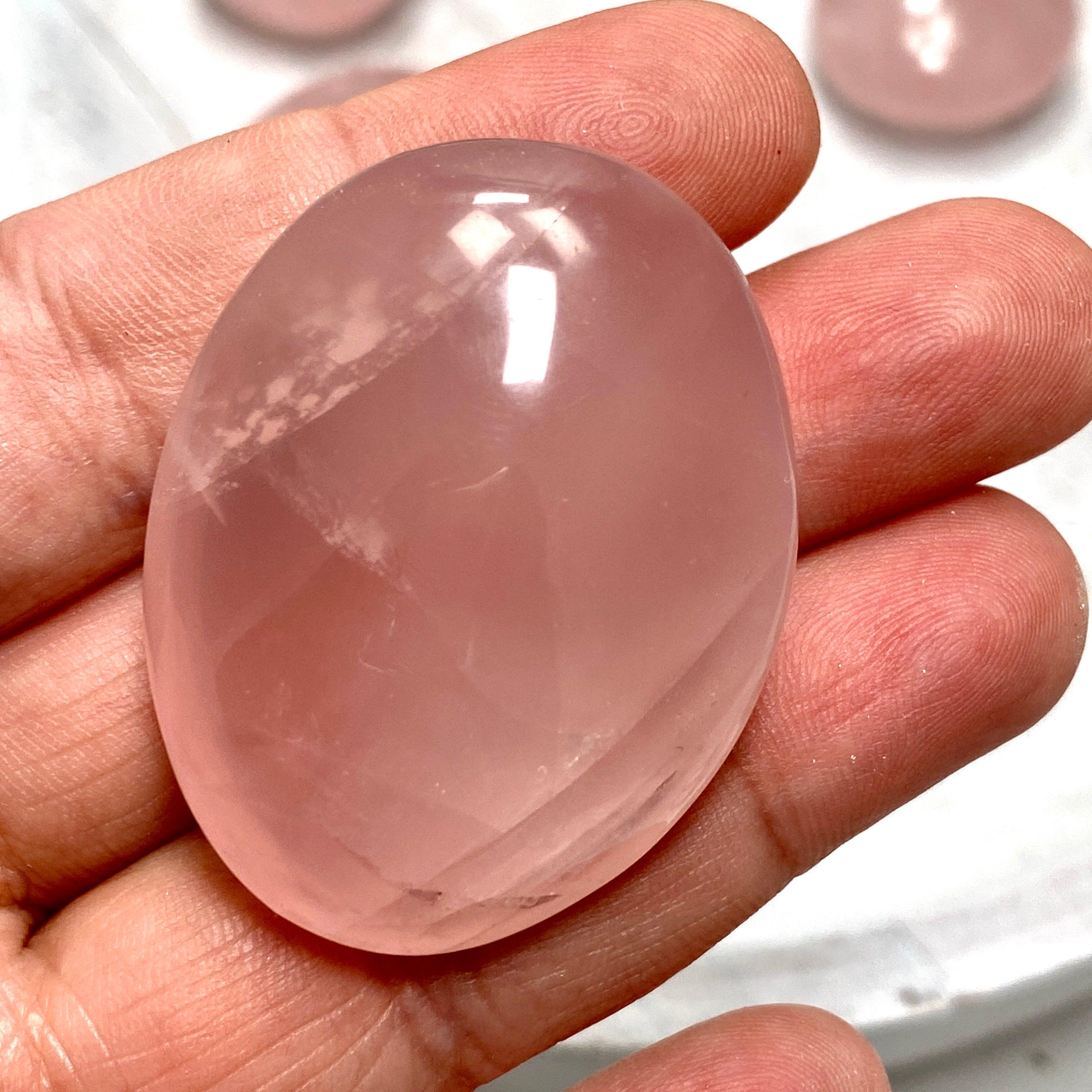 Rose Quartz Palm Stone - Natural Healing Crystal for Stress Relief & Emotional Balance | Perfect for Meditation, Reiki, and Home Decor