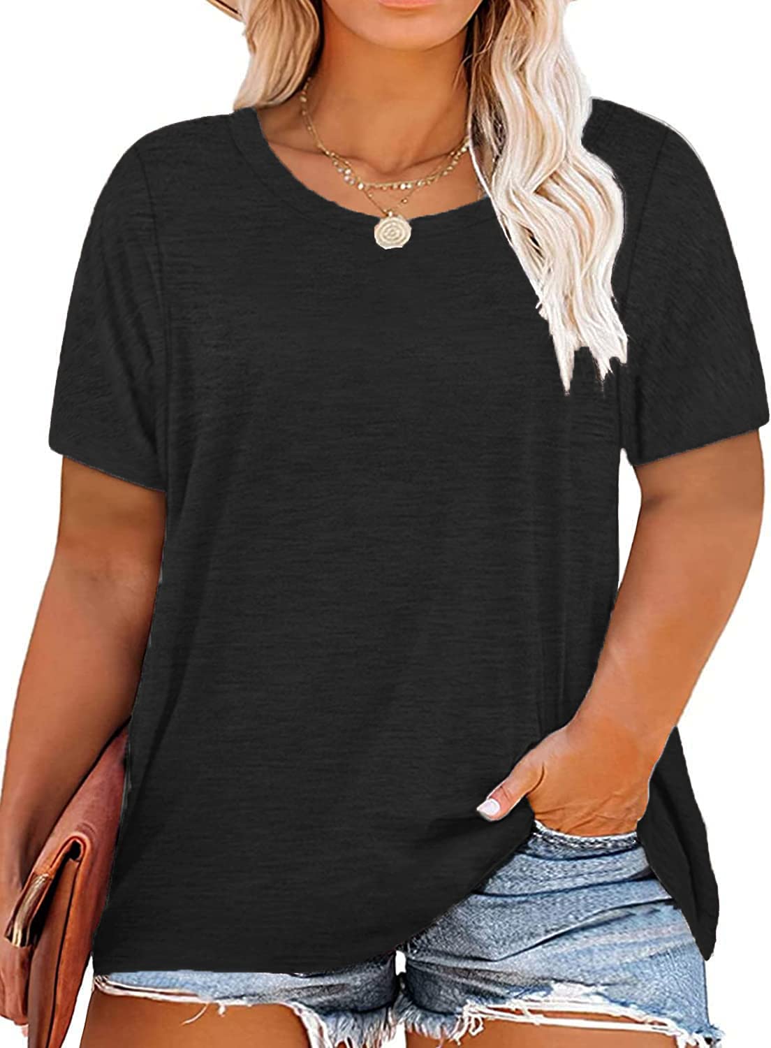 Plus Size Summer T-Shirts for Women - Short Sleeve Round Neck Casual Loose Fit Tee Top - Perfect for Beach, Vacation & Everyday Wear